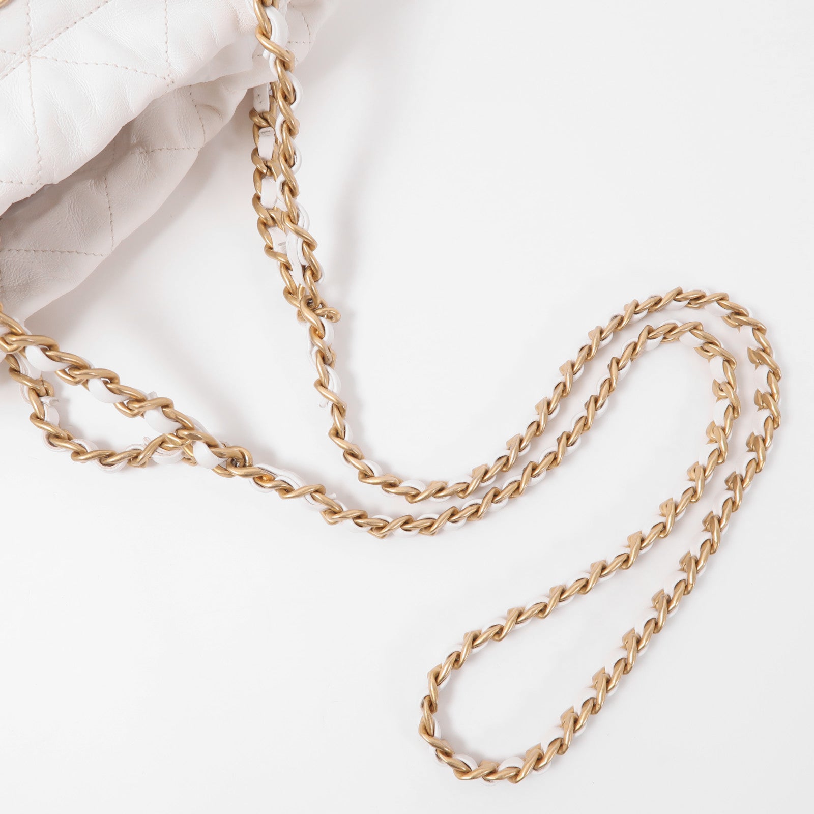 CHANEL 牛皮皮革Chain Shoulder金扣手挽肩背兩用袋