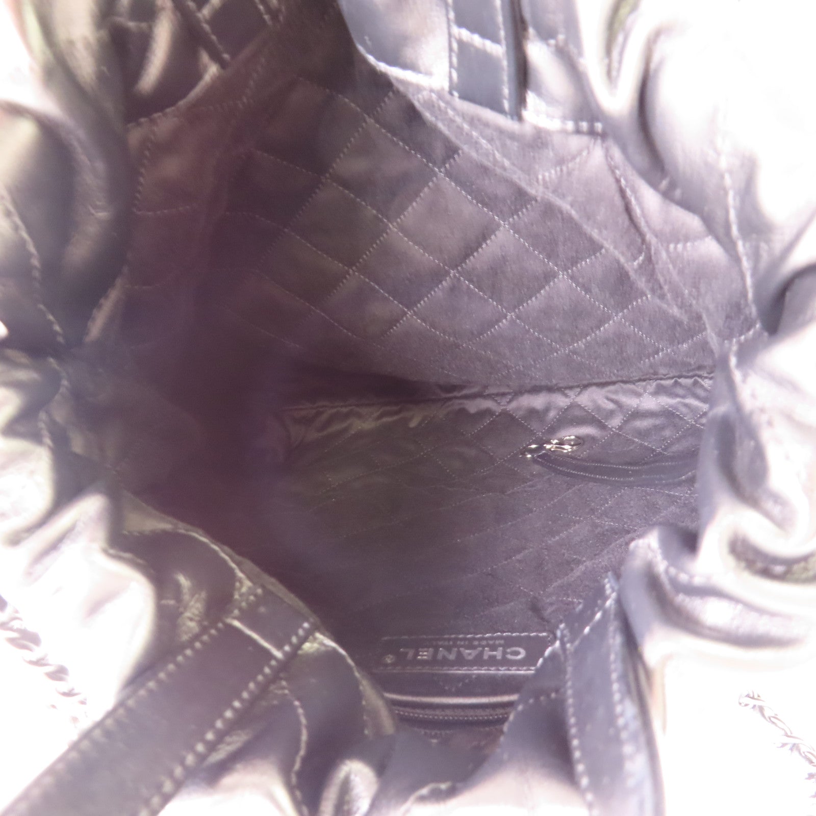 CHANEL CC C22 Backpack Calfskin Leather Black