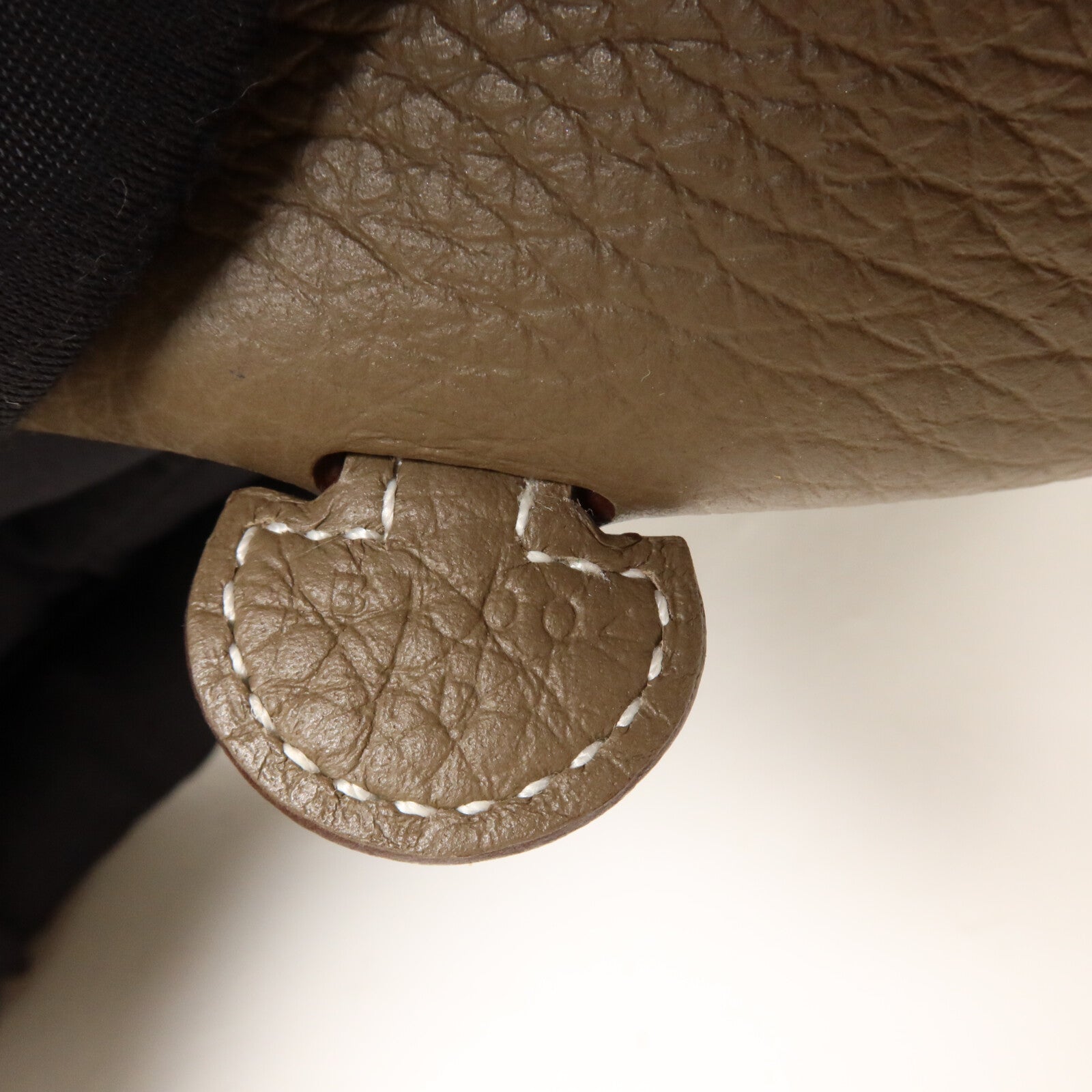 HERMES Clemence皮革Evelyne TPM肩背袋Etoupe/Bleu Indigo