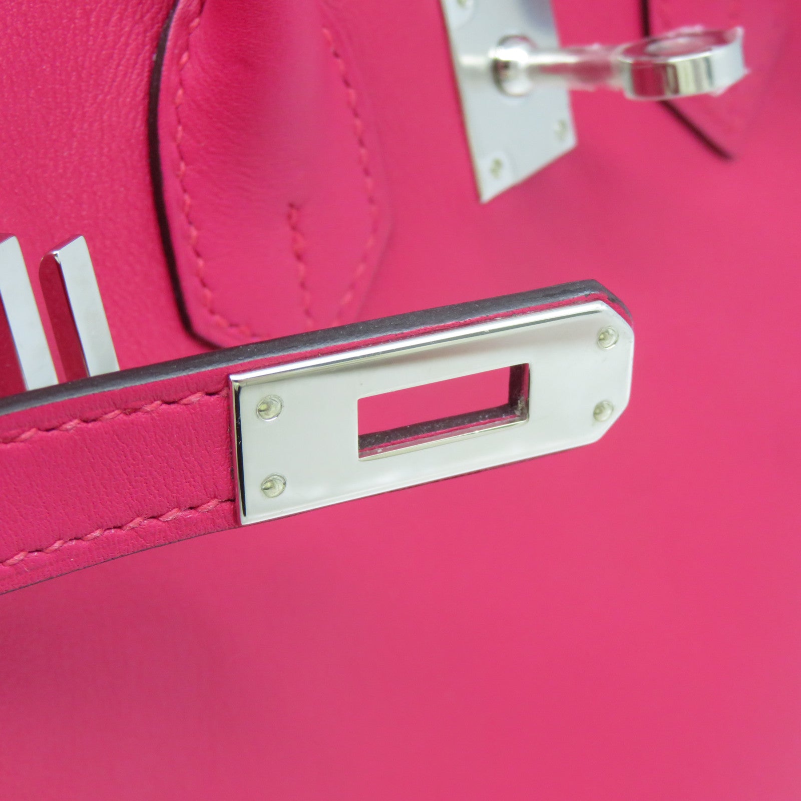 HERMES 【激減優惠】Swift皮革Birkin 25銀扣手挽袋Framboise覆盆子粉色