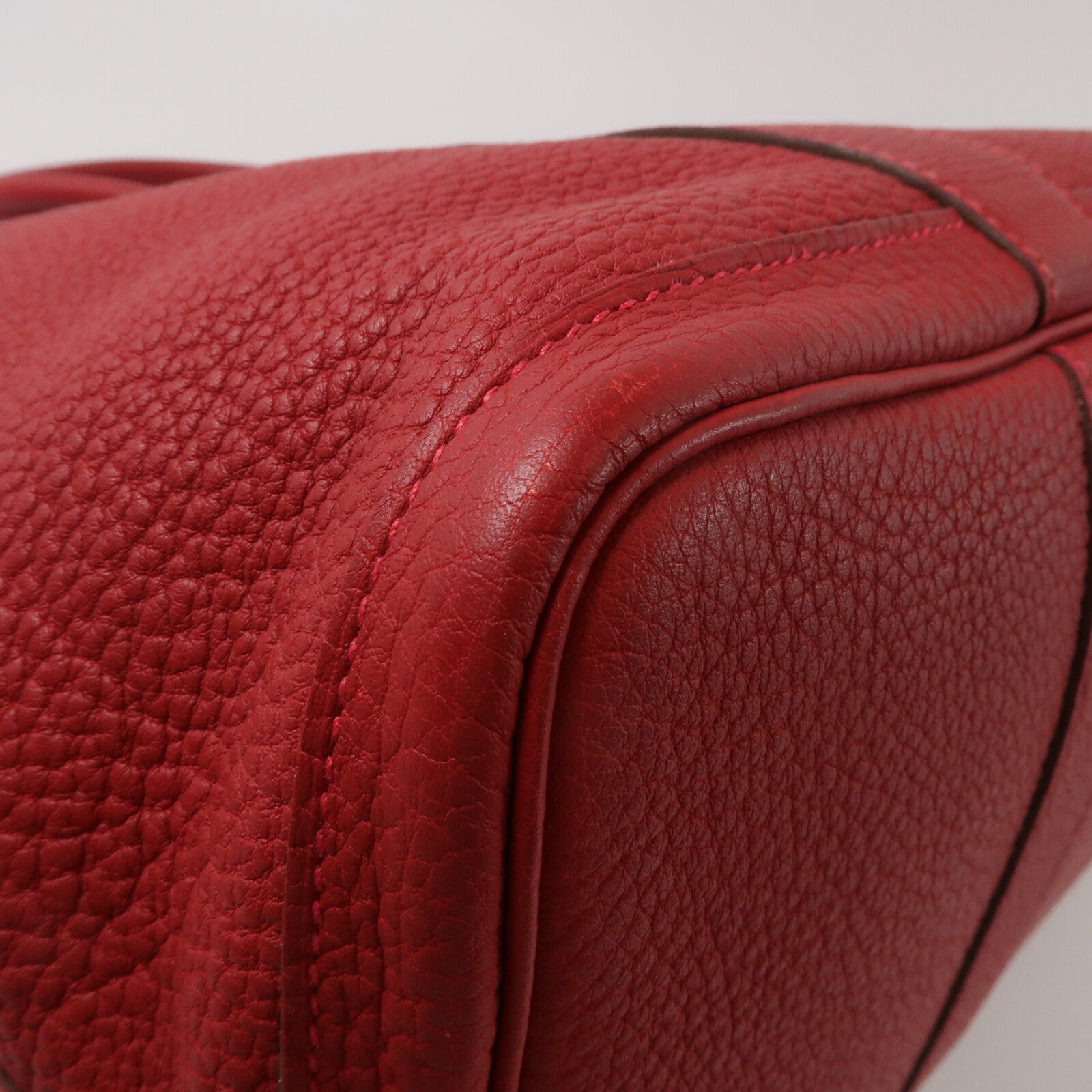 HERMES Negonda皮革Garden Party PM手挽袋Rouge Tomate