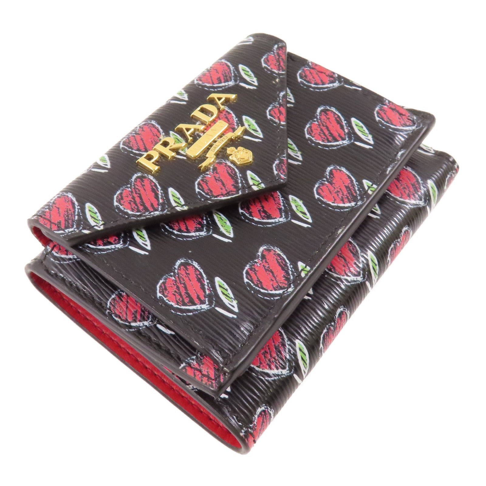 PRADA 牛皮皮革Wallet金扣錢包
