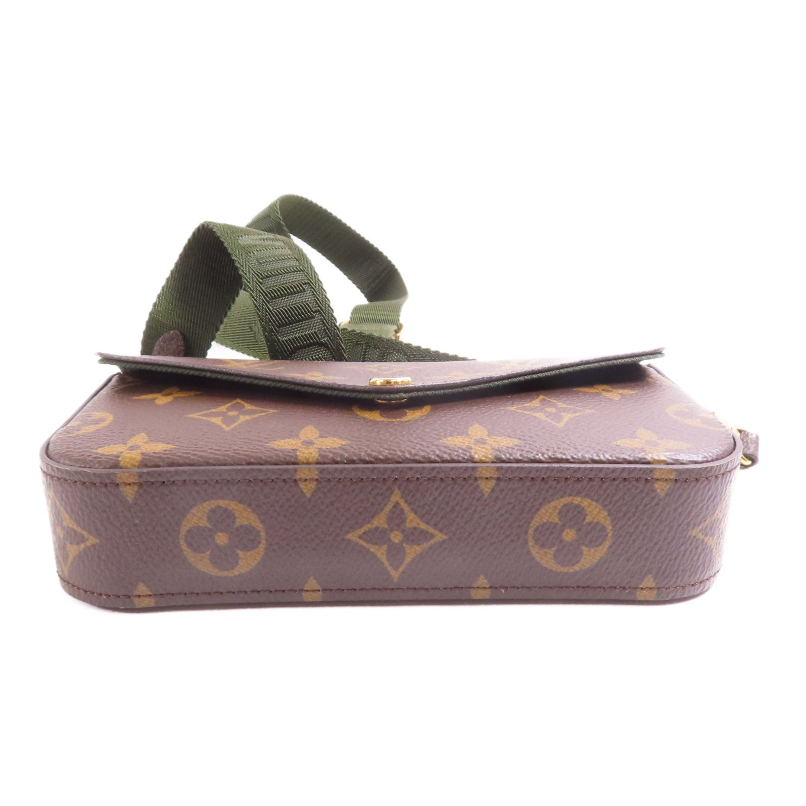 LOUIS VUITTON LV GHW Felicie Strap & Go Shoulder Bag M80091 Monogram Brown/Green