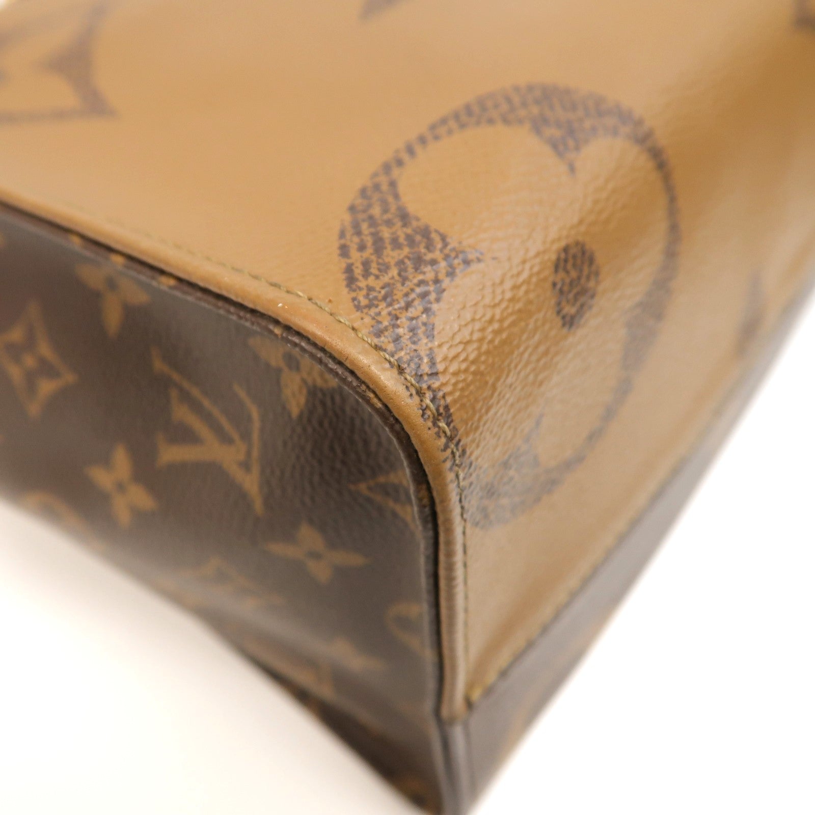 LOUIS VUITTON Monogram Giant Reverse OnTheGo MM金扣手挽肩背兩用袋啡色