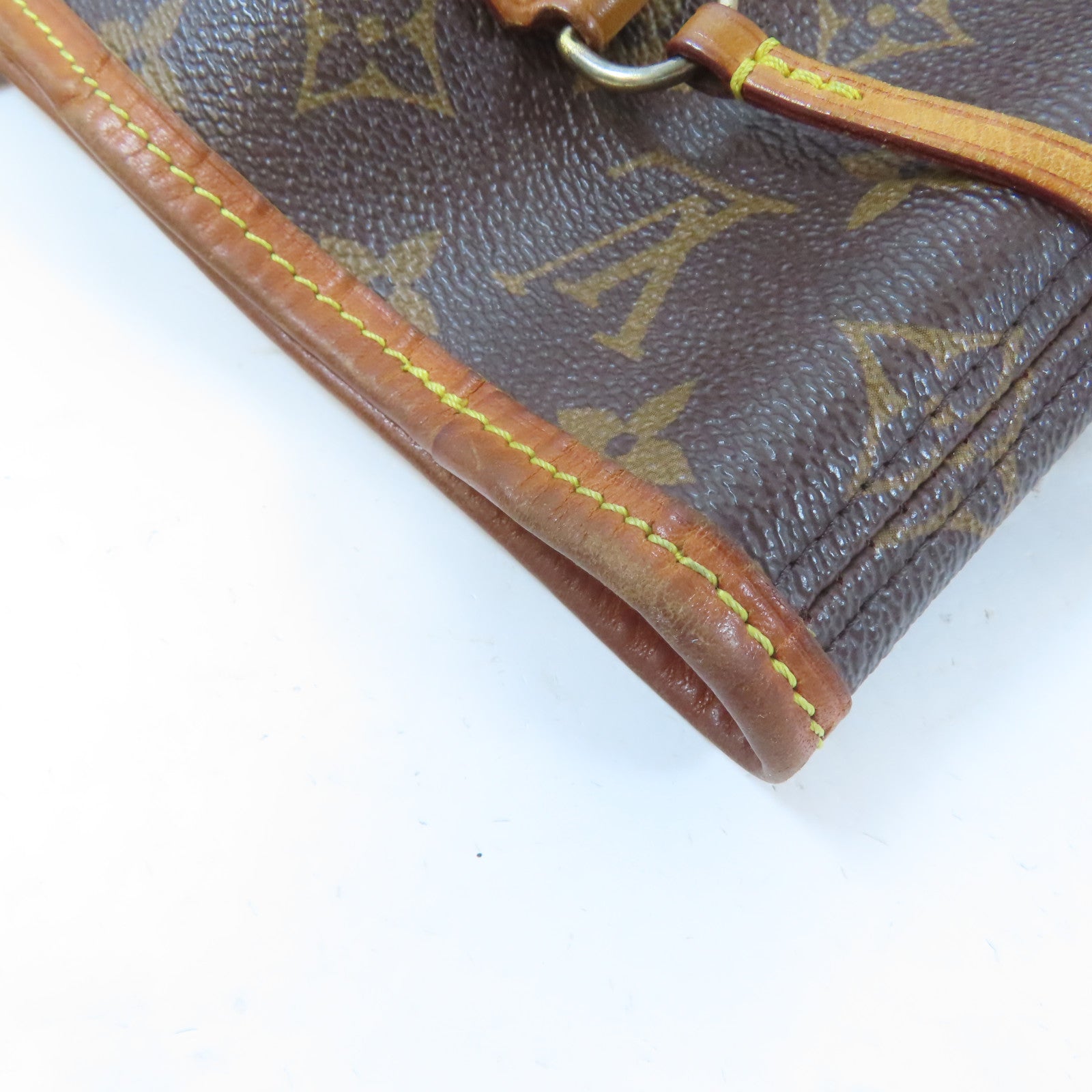 LOUIS VUITTON Monogram Neverfull MM金扣手挽袋啡色