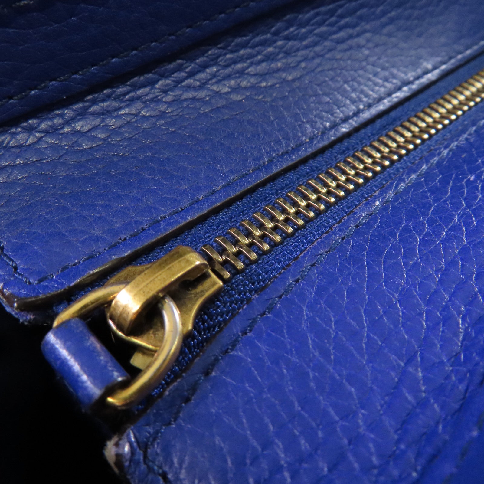 CELINE 牛皮皮革Nano Luggage 2Way Shoulder Bag金扣手挽肩背兩用袋藍色