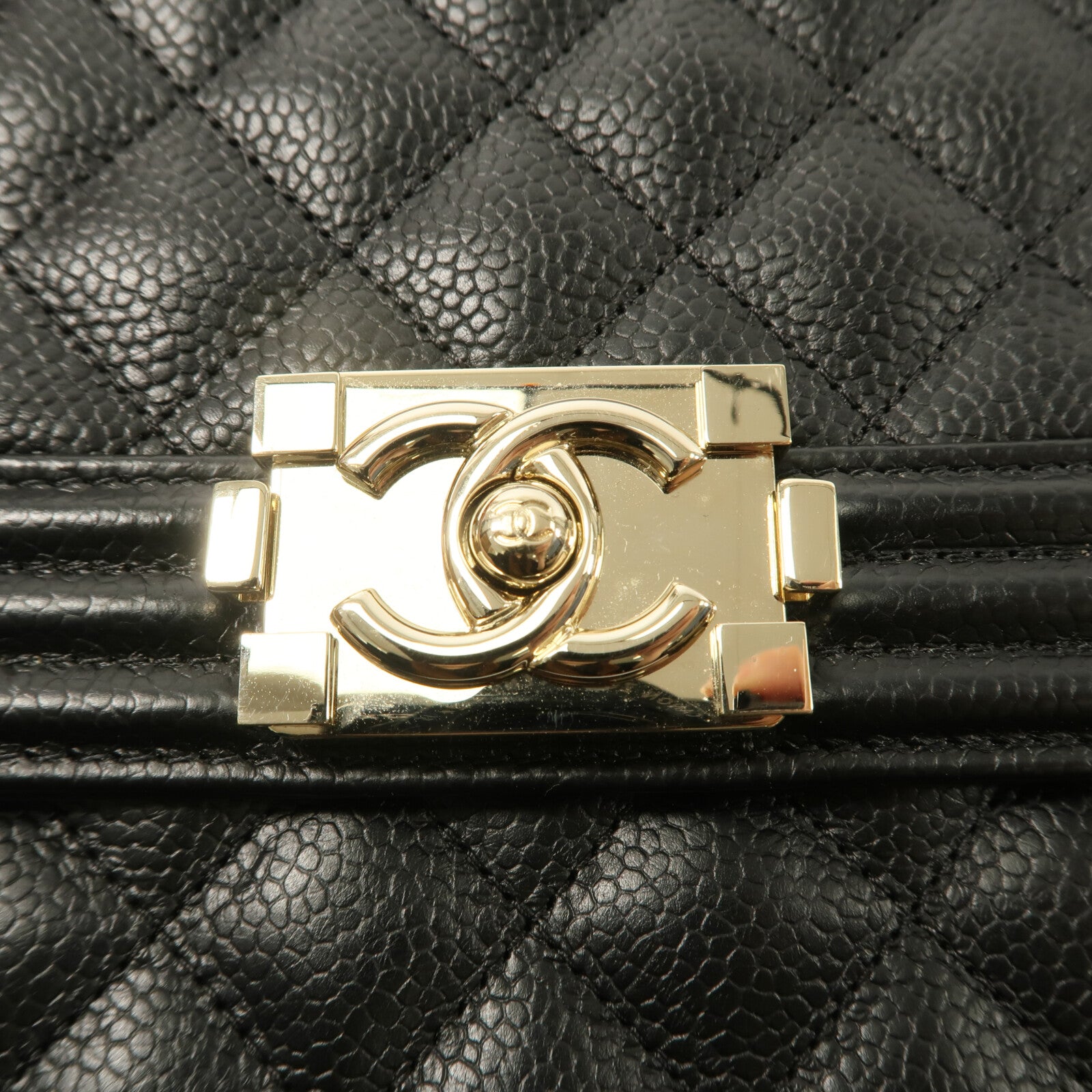 CHANEL 牛皮皮革Boy North South鏈帶手挽肩背兩用袋