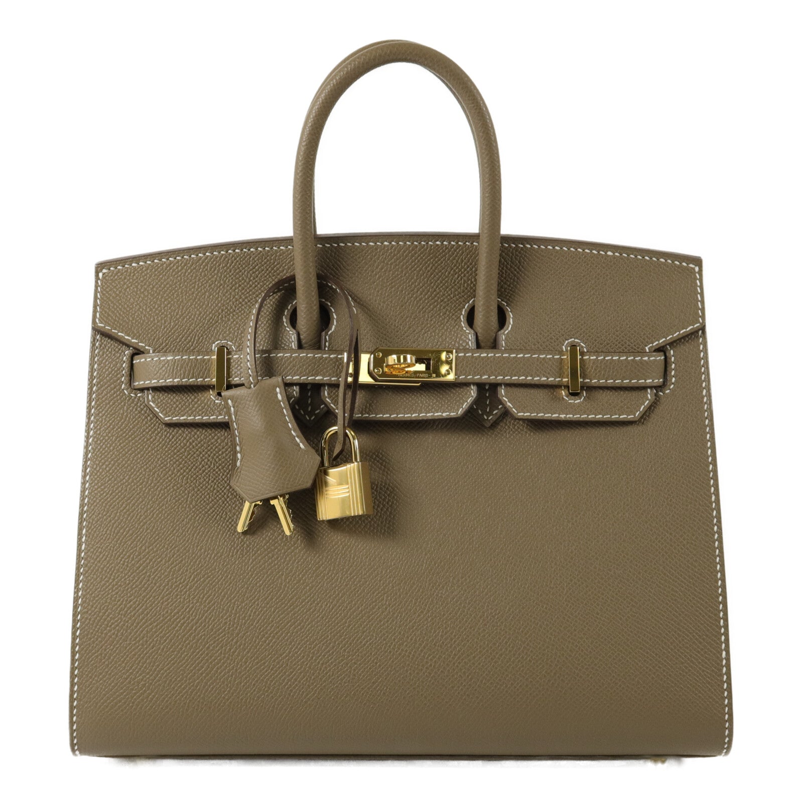 HERMES Epsom皮革Birkin 25手挽袋Etoupe