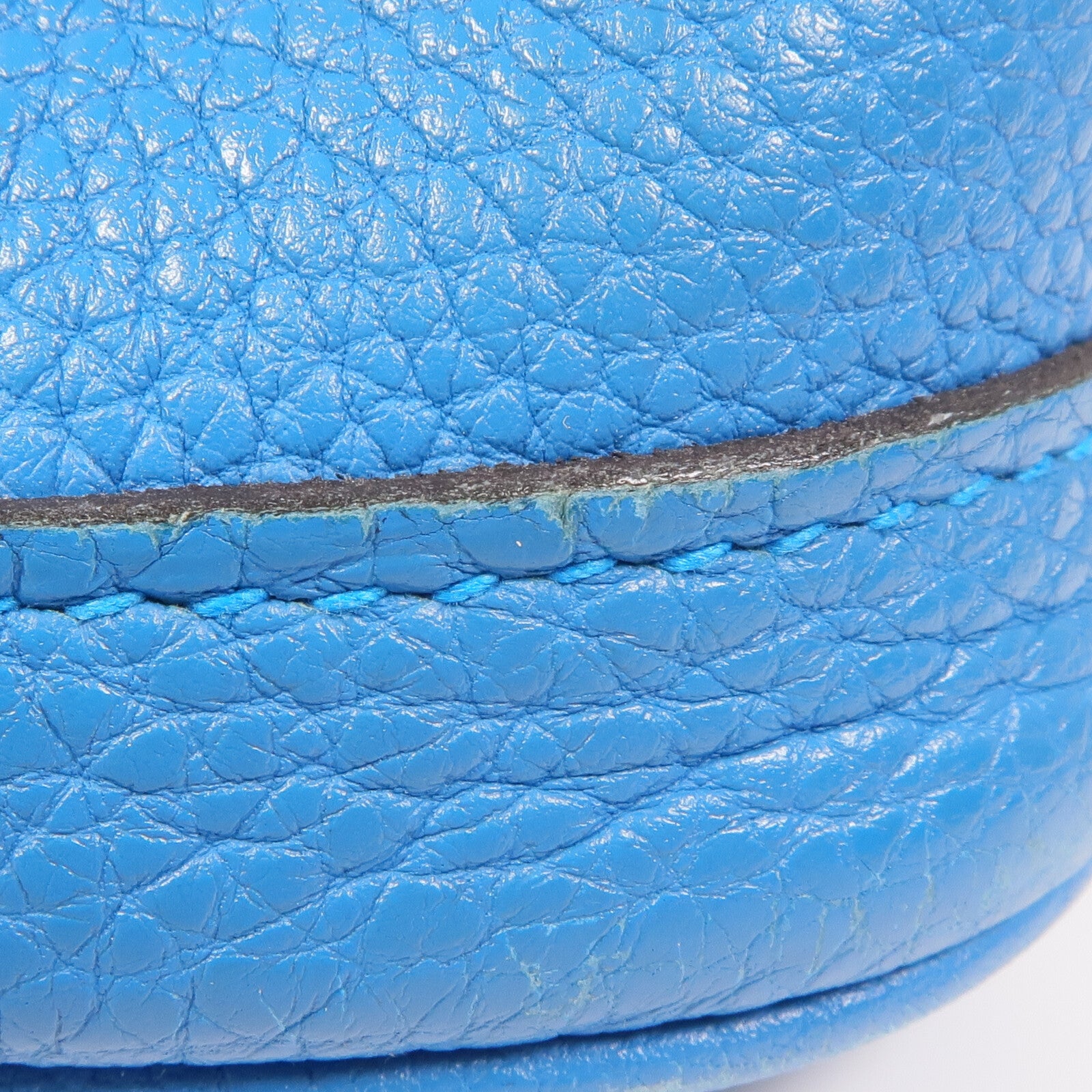 HERMES Clemence皮革Garden Party TPM銀扣手挽袋Turquoise