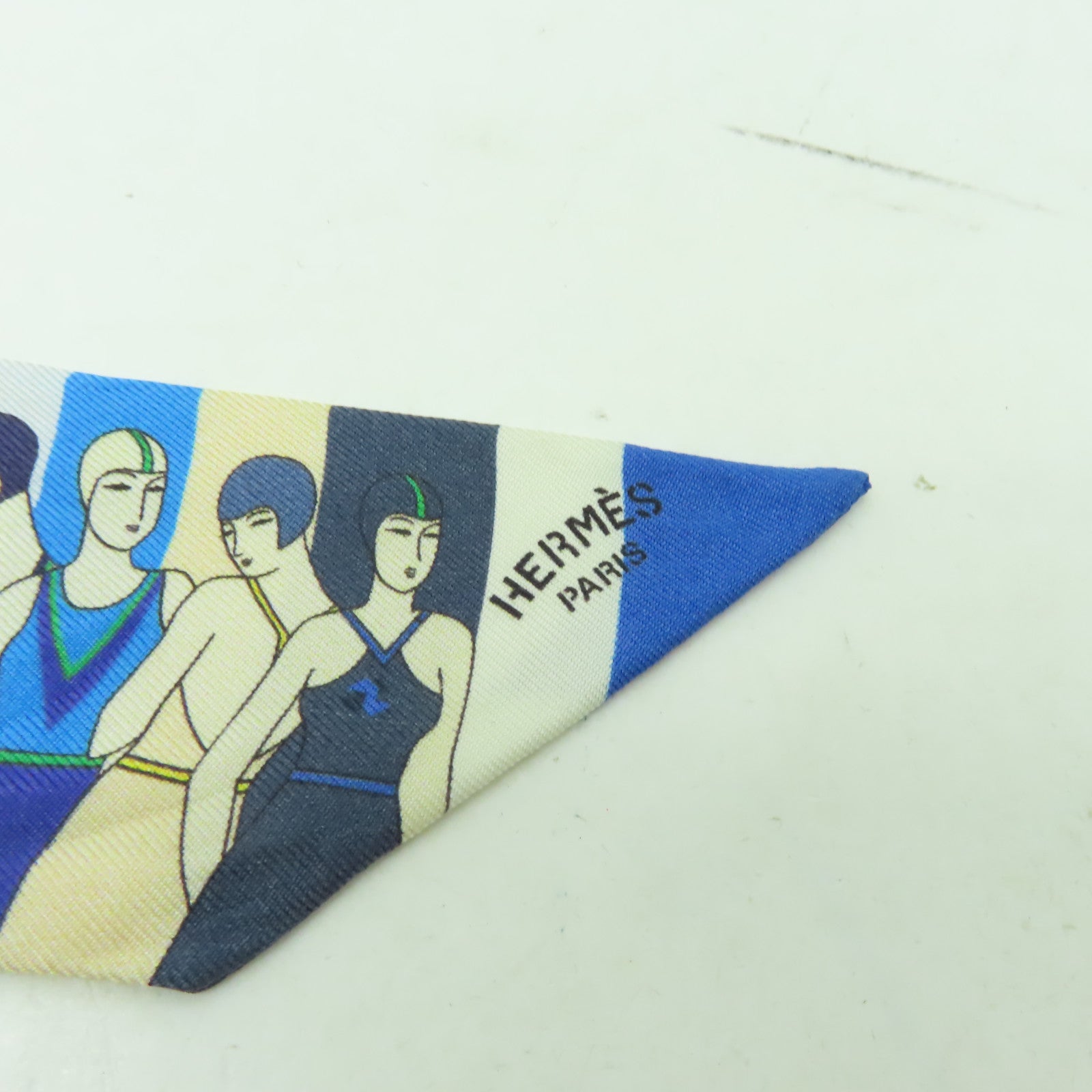 HERMES 【激減優惠】絲質Twilly絲巾藍色/彩色