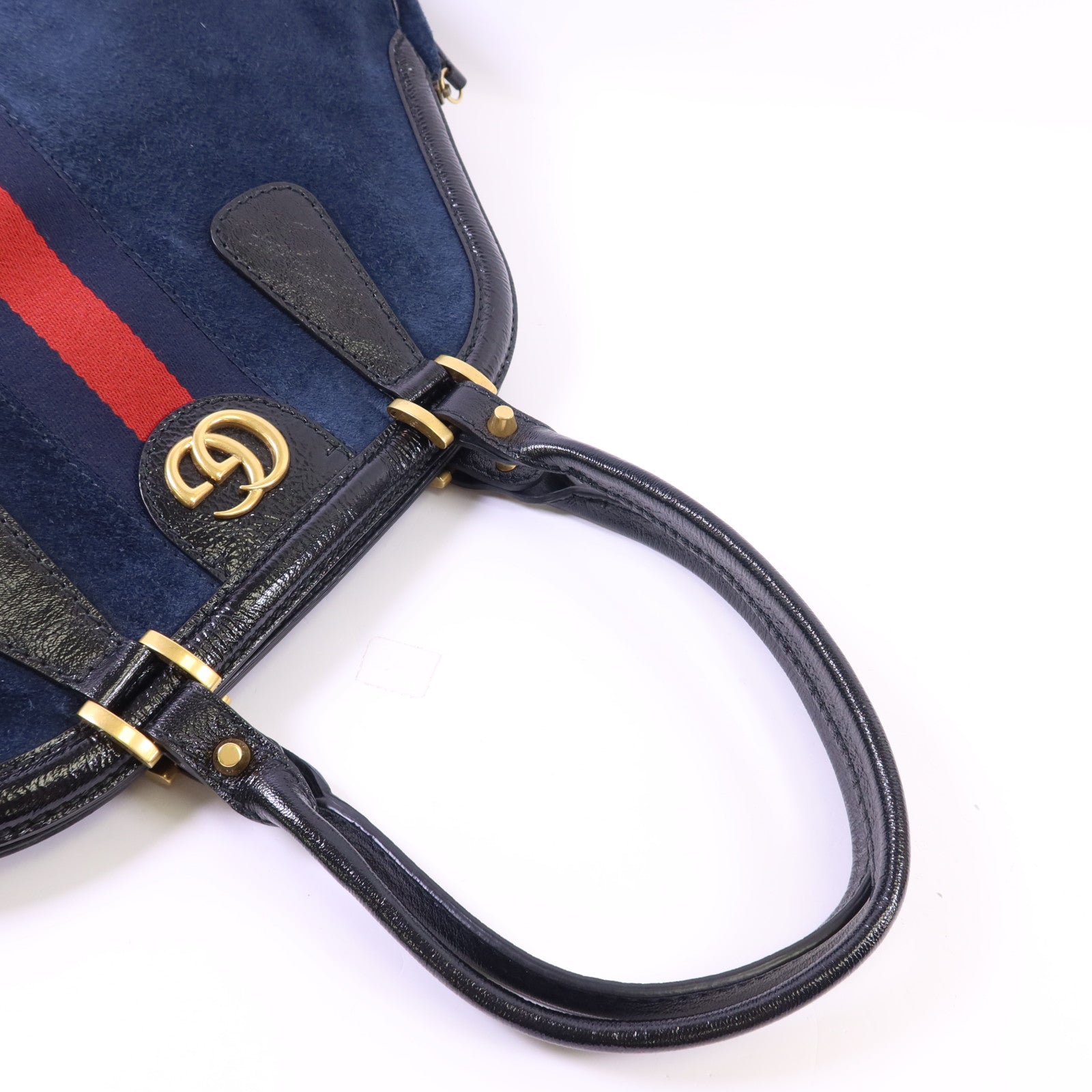 GUCCI 麂皮皮革Belle金扣肩背袋/手挽袋
