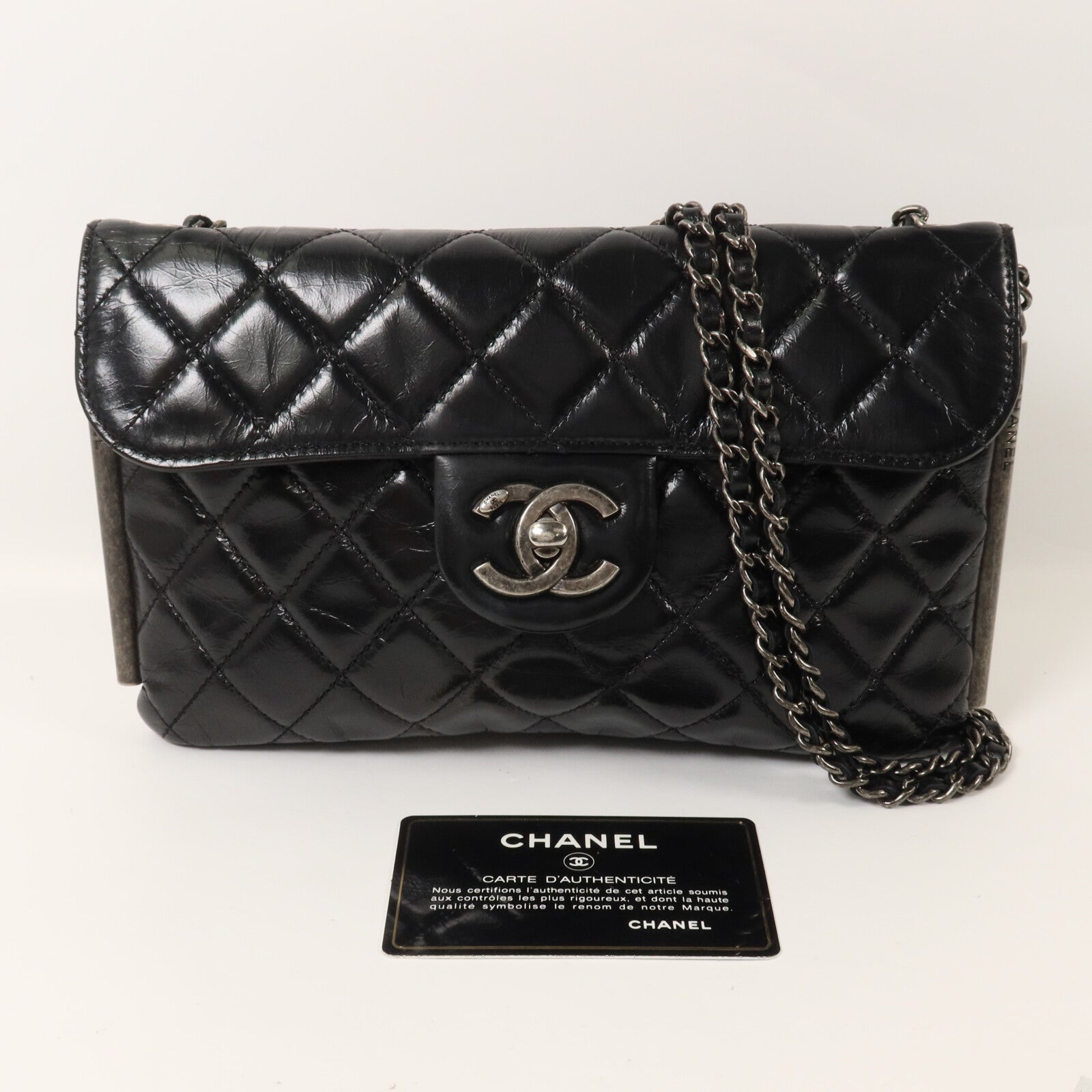 CHANEL 牛皮皮革Chain Shoulder鏈帶肩背袋