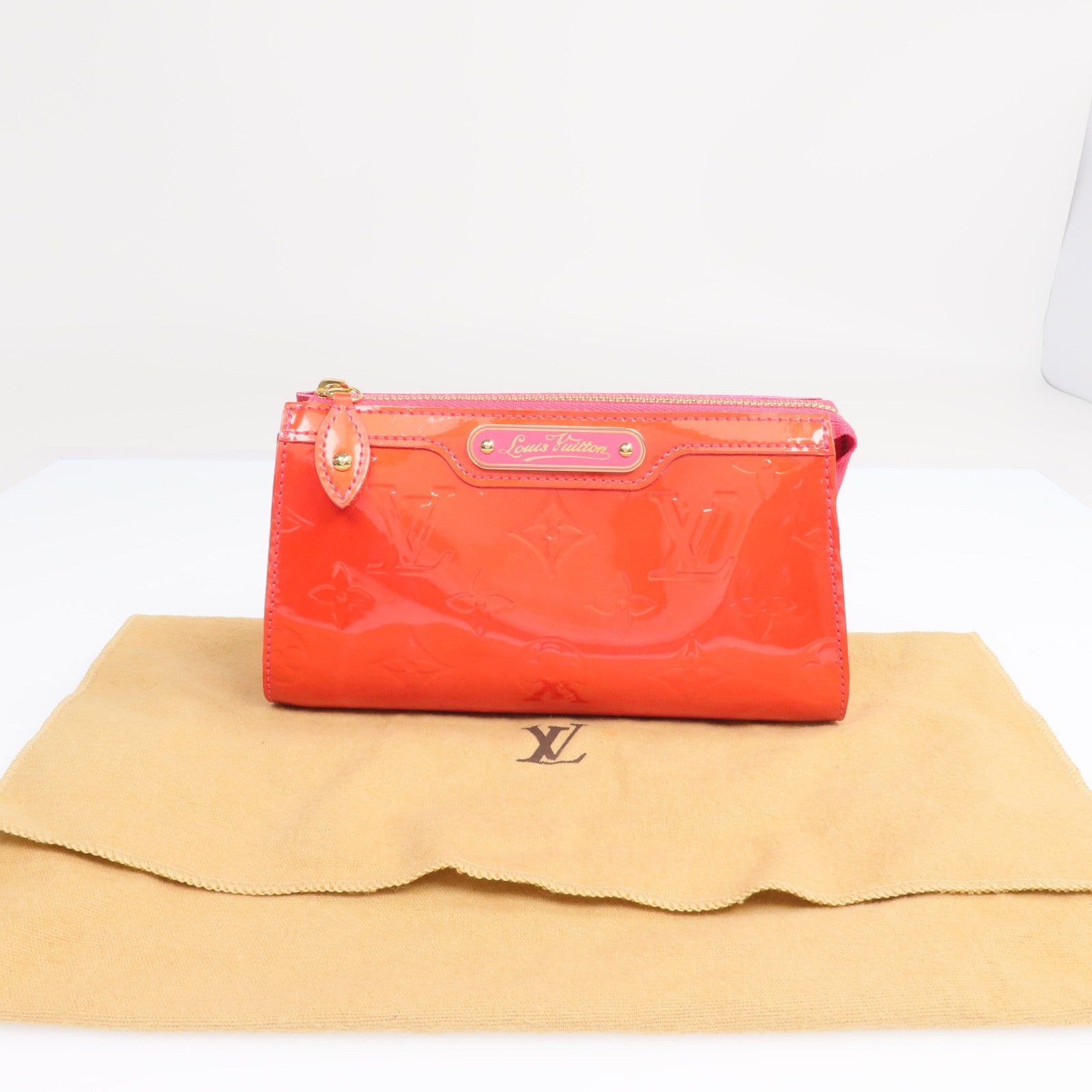LOUIS VUITTON Monogram Vernis Trousse Cosmetic Pouch金扣手拿包