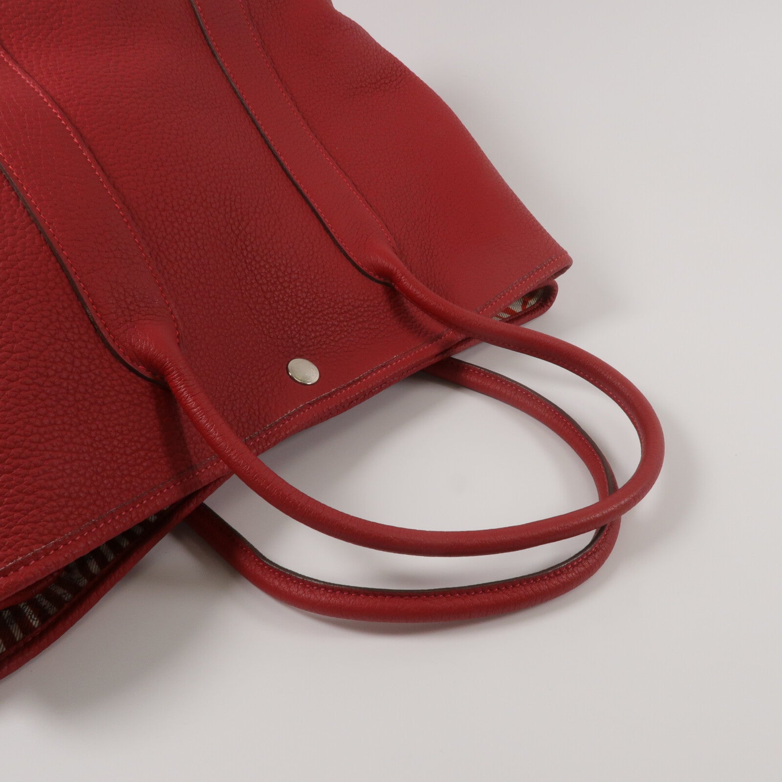 HERMES Negonda皮革Garden Party PM手挽袋Rouge Tomate