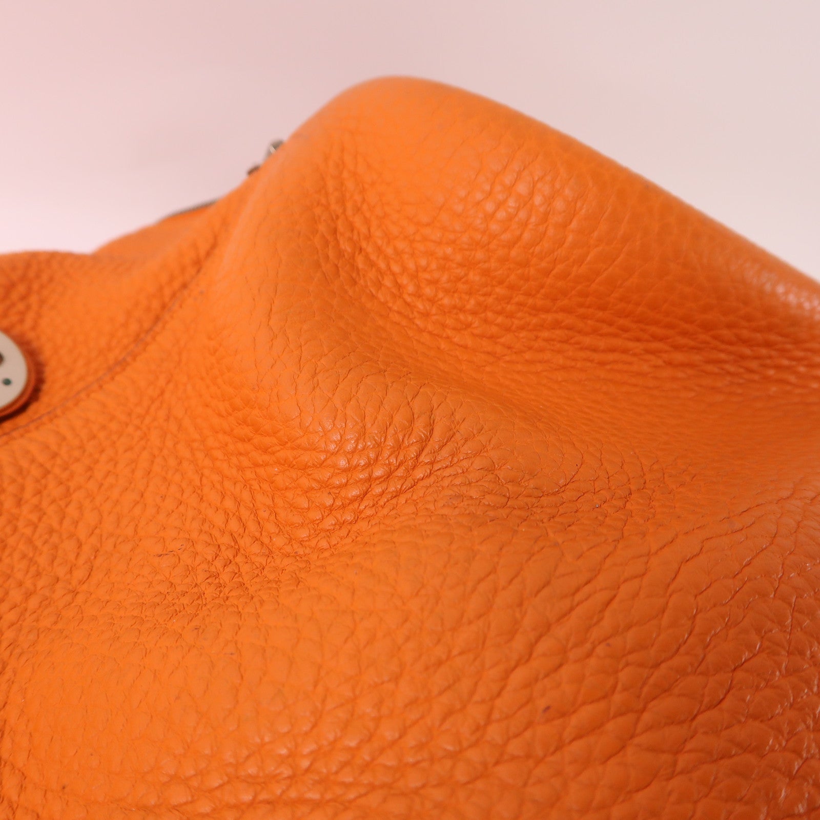 HERMES Clemence皮革Lindy 30銀扣手挽肩背兩用袋Orange