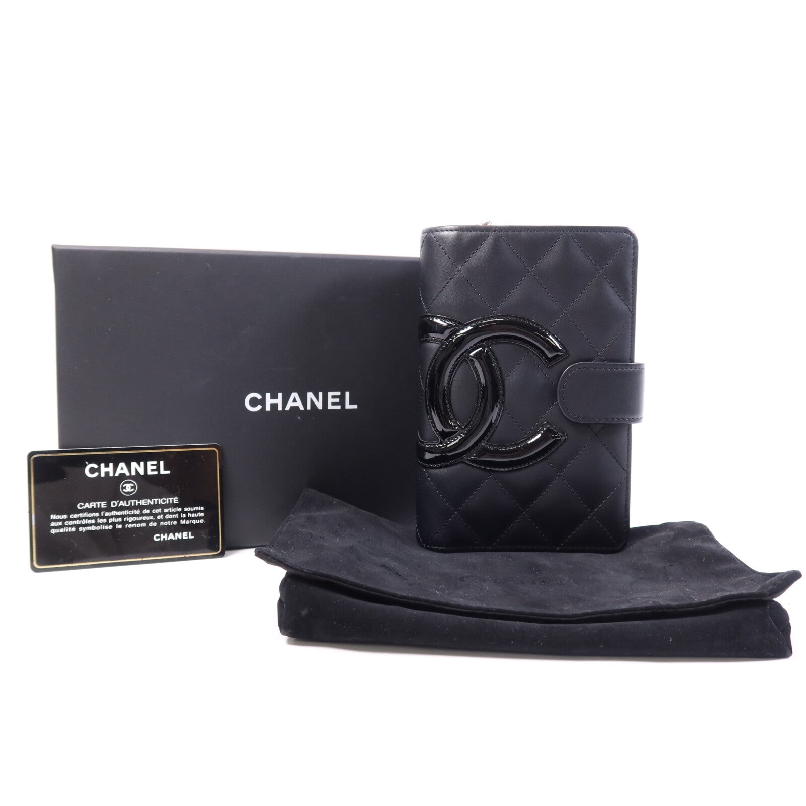 CHANEL 牛皮皮革Cambon Wallet銀扣錢包