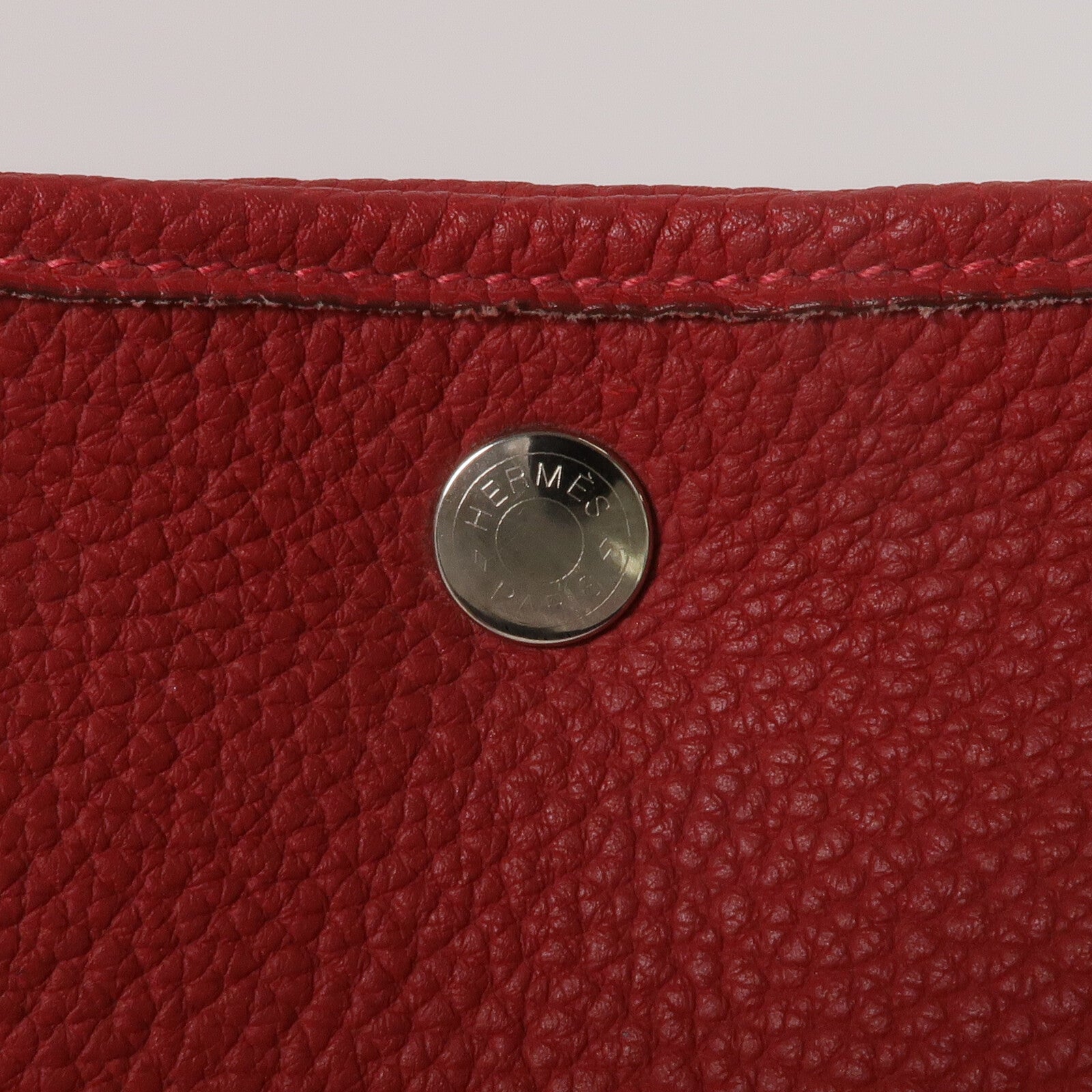 HERMES Negonda皮革Garden Party PM手挽袋Rouge Tomate