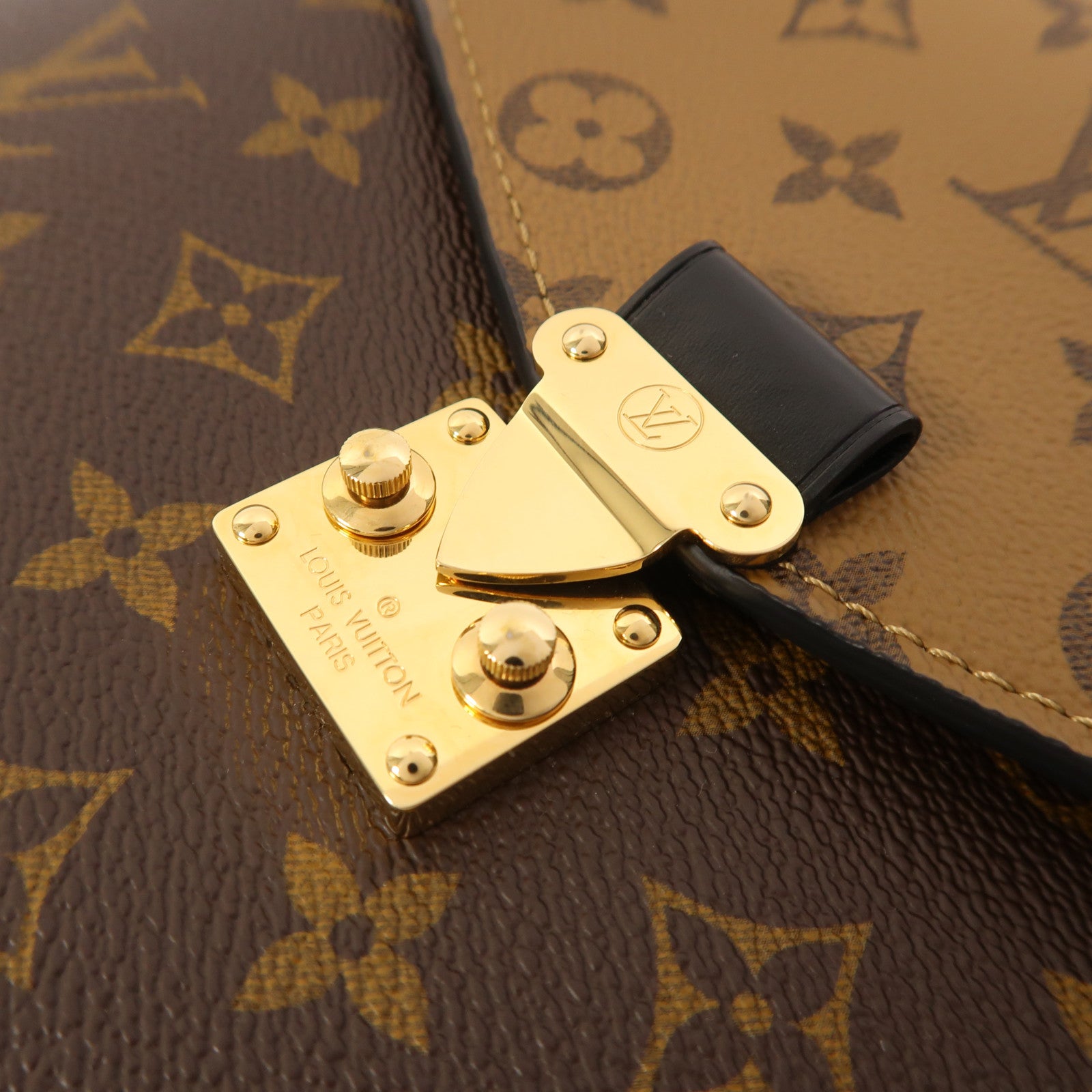 LOUIS VUITTON Monogram Reverse Pochette Metis金扣手挽肩背兩用袋