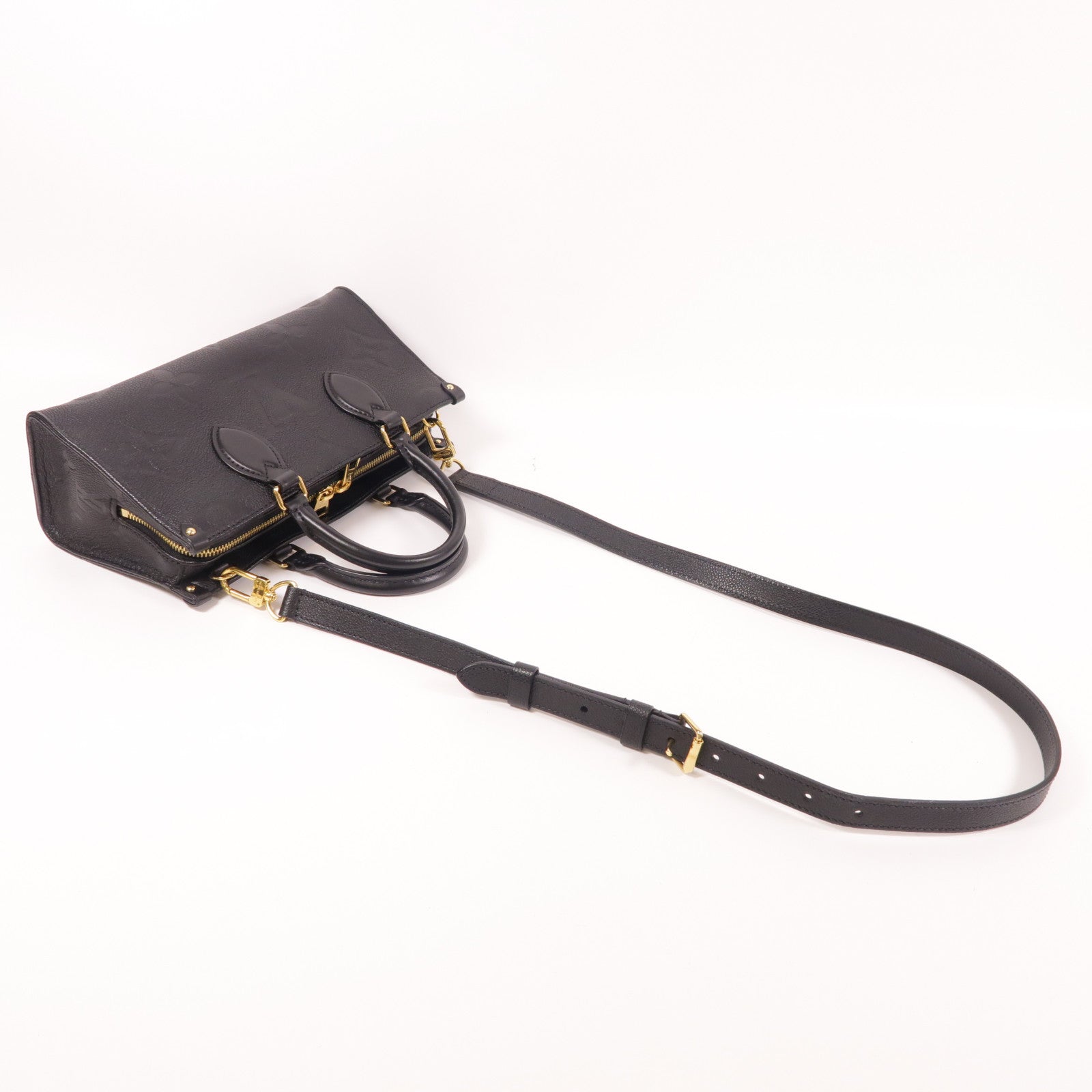 LOUIS VUITTON Monogram Empreinte OnTheGo East West金扣手挽肩背兩用袋