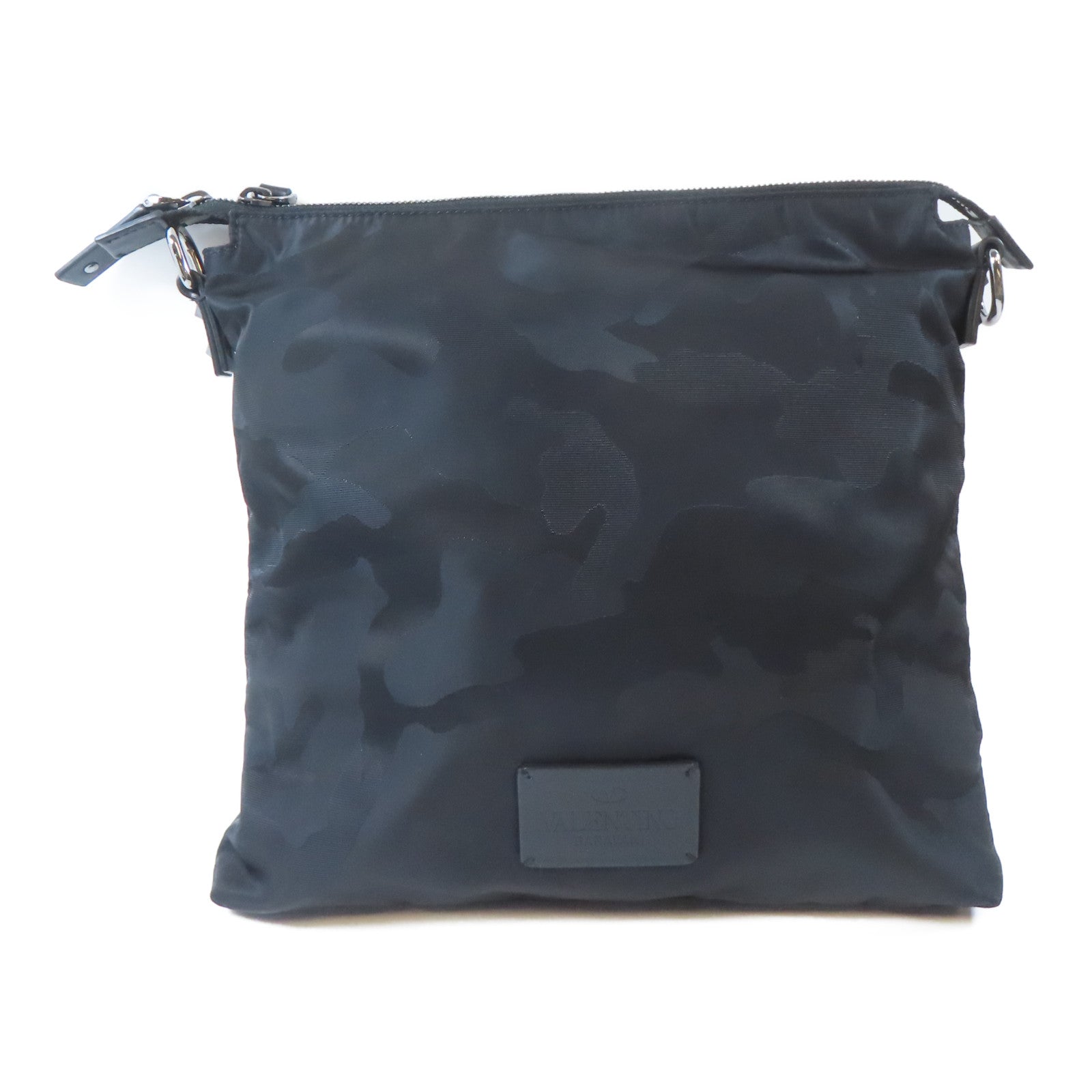 Valentino 尼龍Shoulder Bag銀扣肩背袋黑色