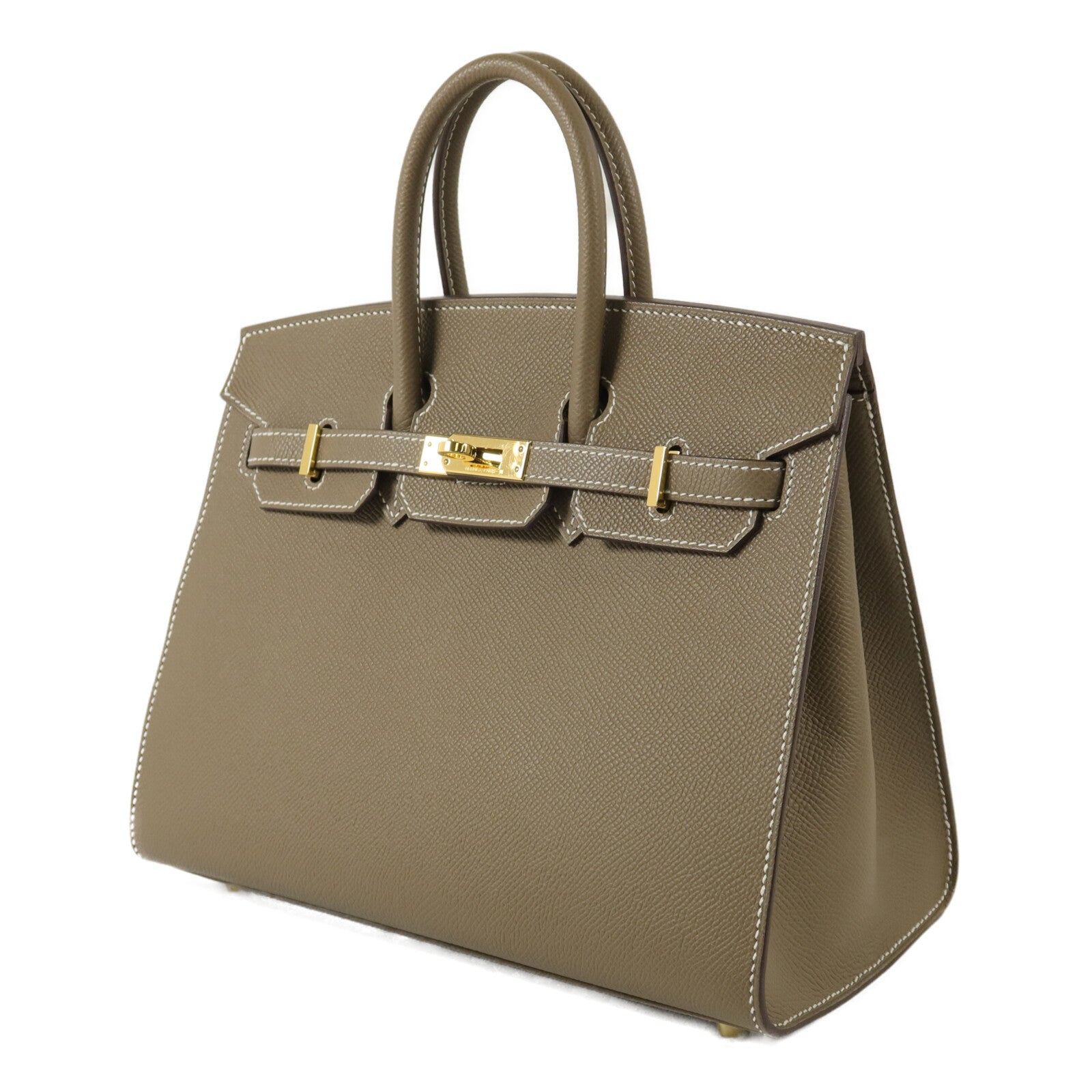 HERMES Epsom皮革Birkin 25手挽袋Etoupe