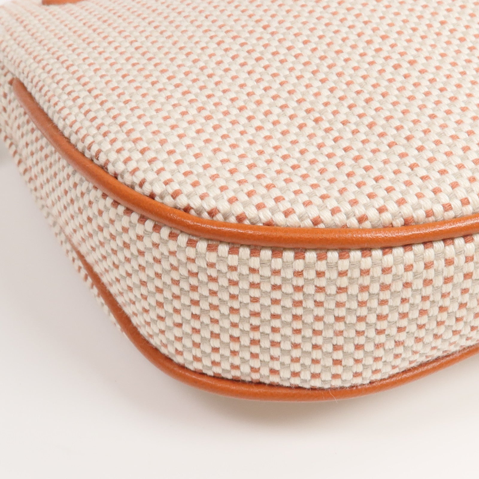 HERMES 帆布Echappee Case銀扣手拿包