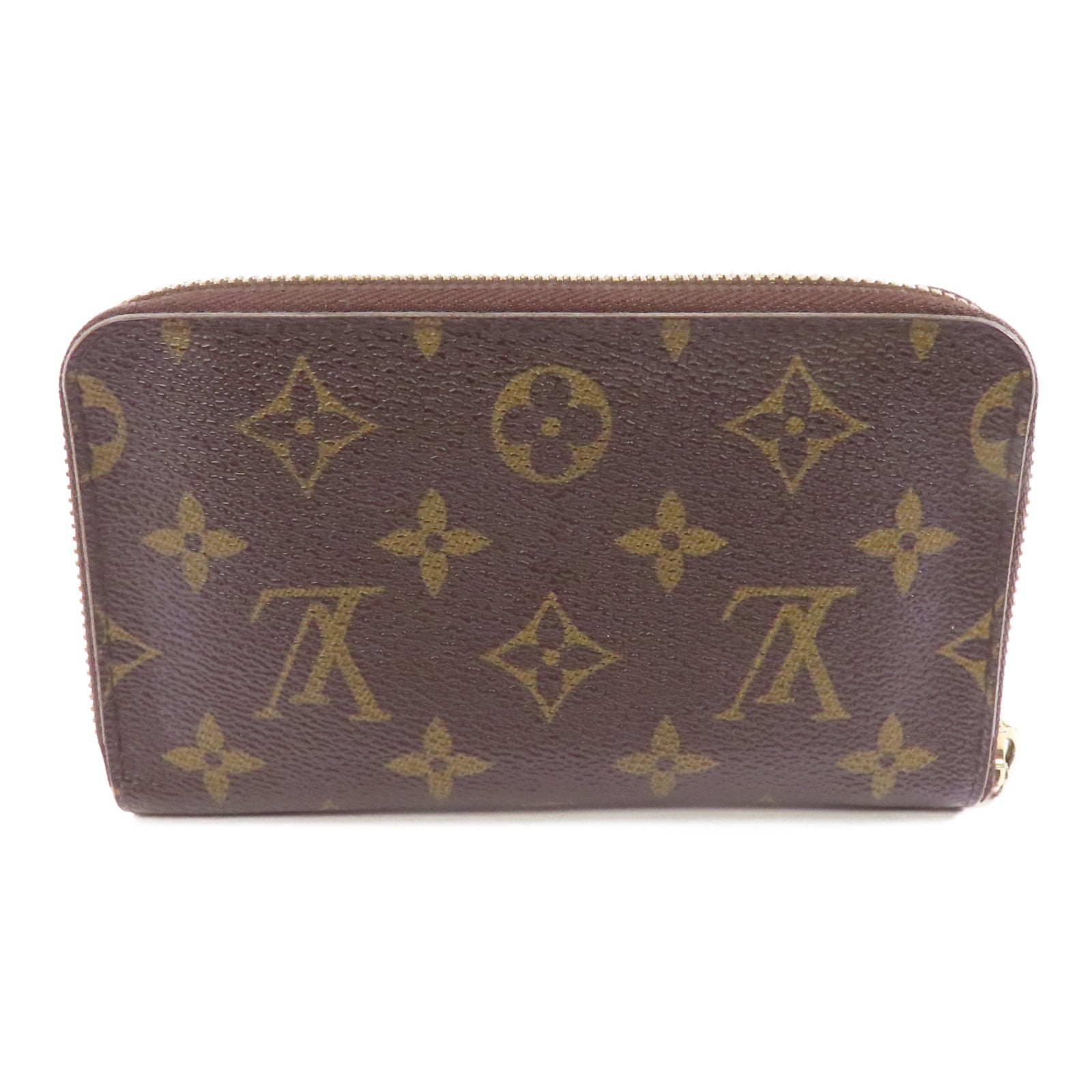 LOUIS VUITTON Monogram Zipper Wallet金扣錢包棕色