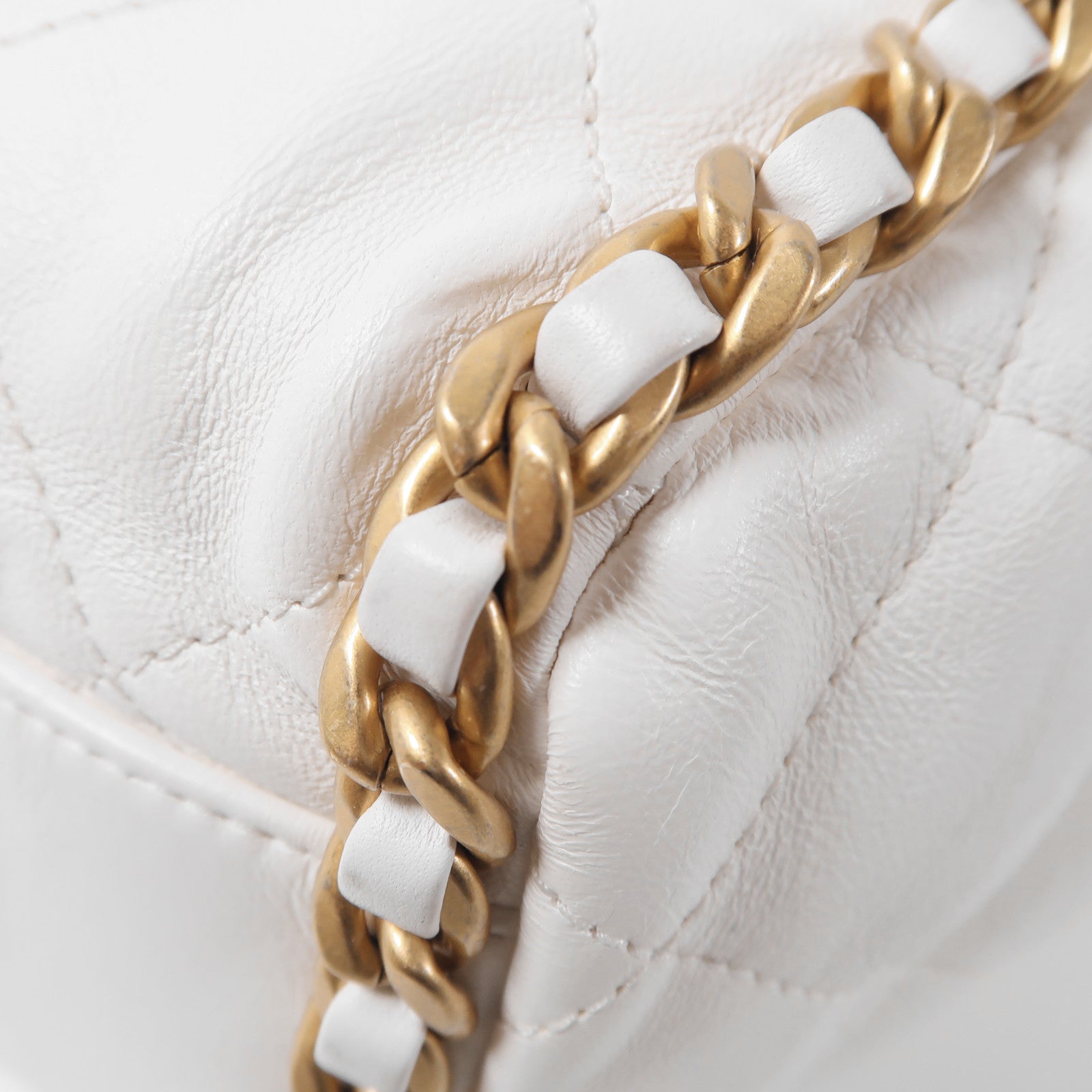 CHANEL 牛皮皮革Chain Shoulder金扣手挽肩背兩用袋