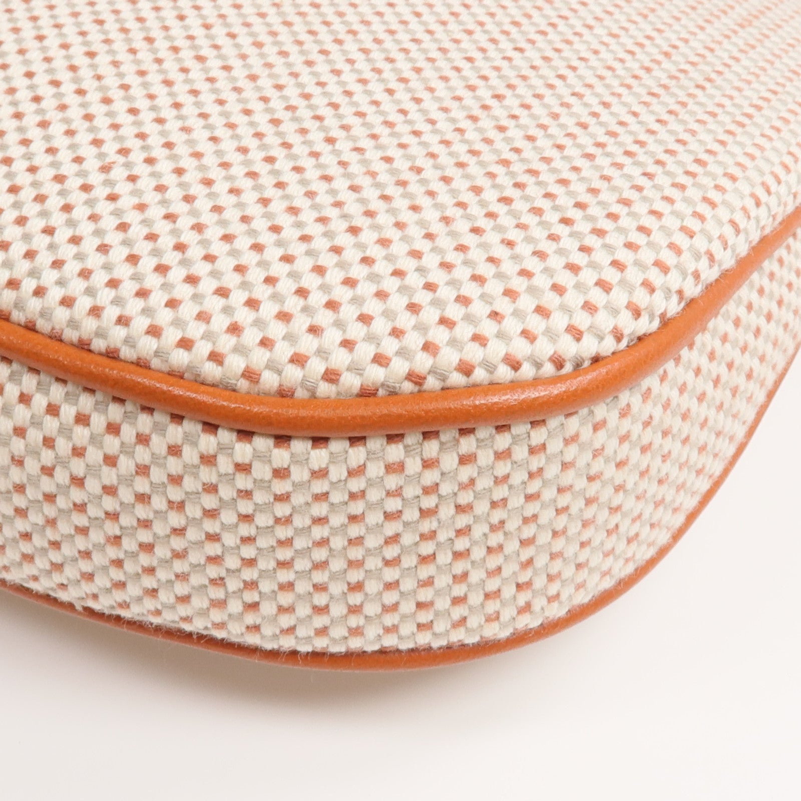 HERMES 帆布Echappee Case銀扣手拿包