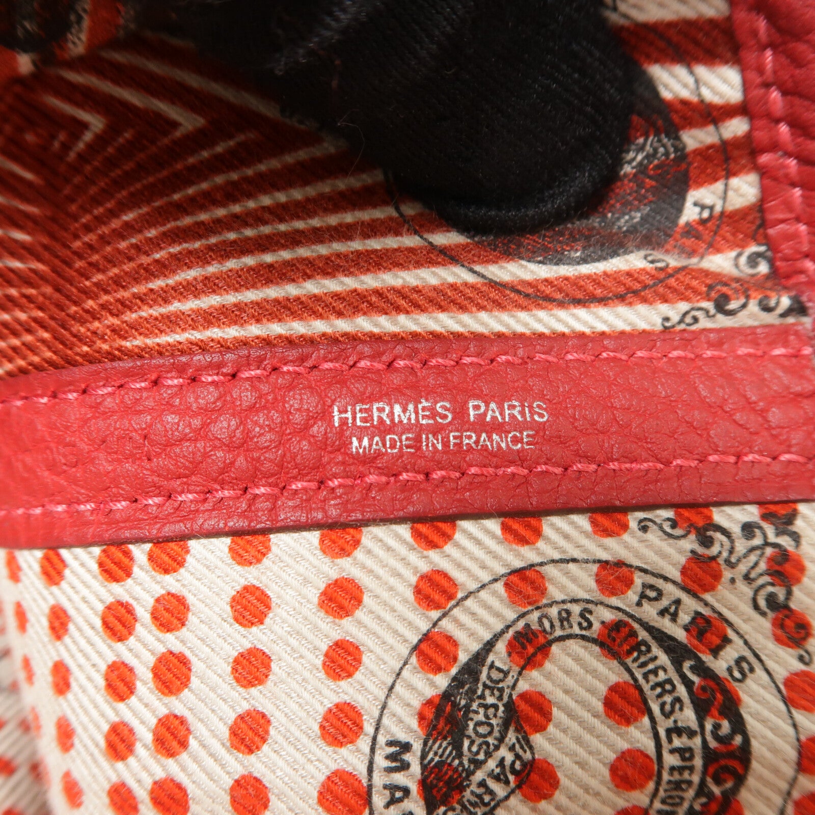 HERMES Negonda皮革Garden Party PM手挽袋Rouge Tomate