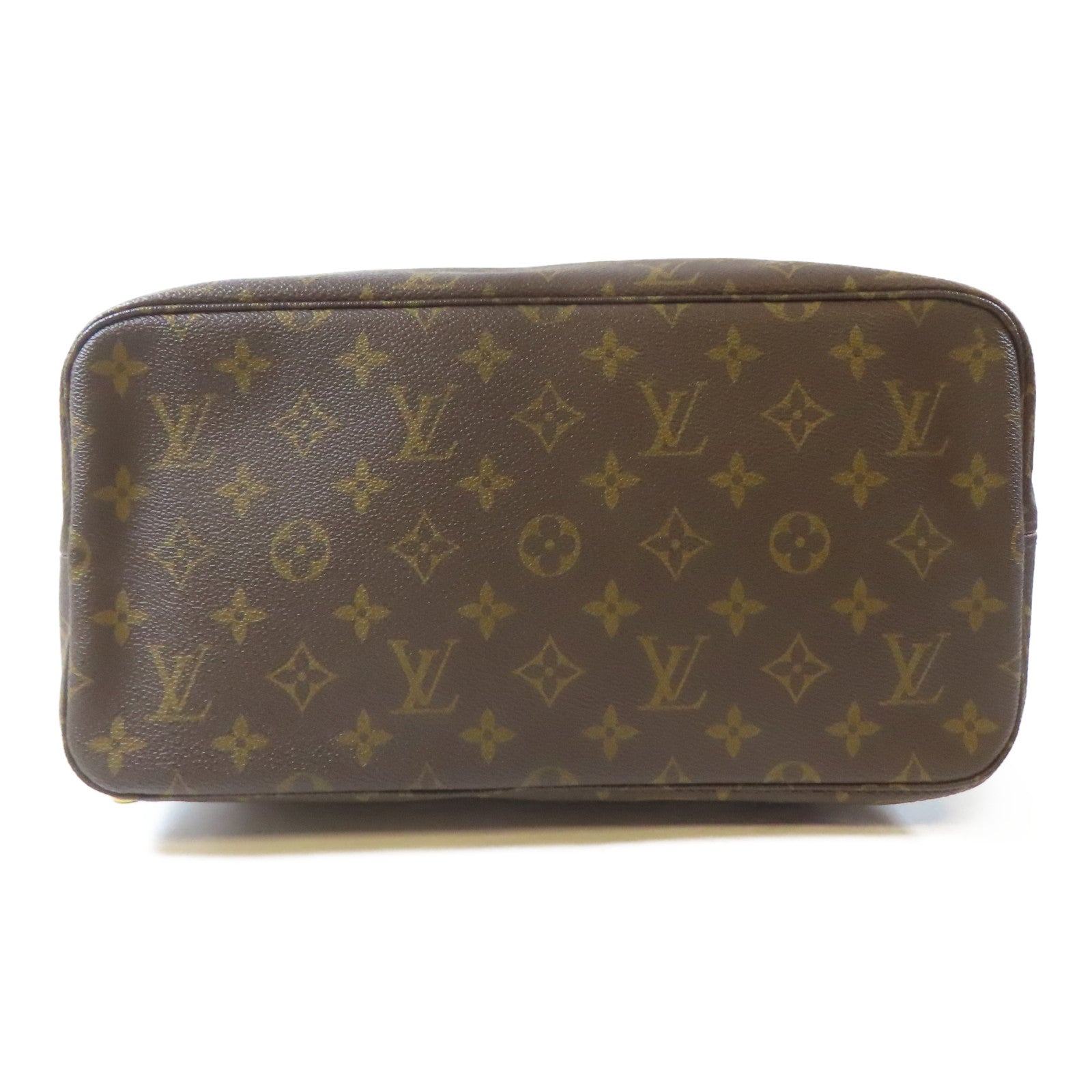 LOUIS VUITTON Monogram Neverfull MM金扣手挽袋啡色