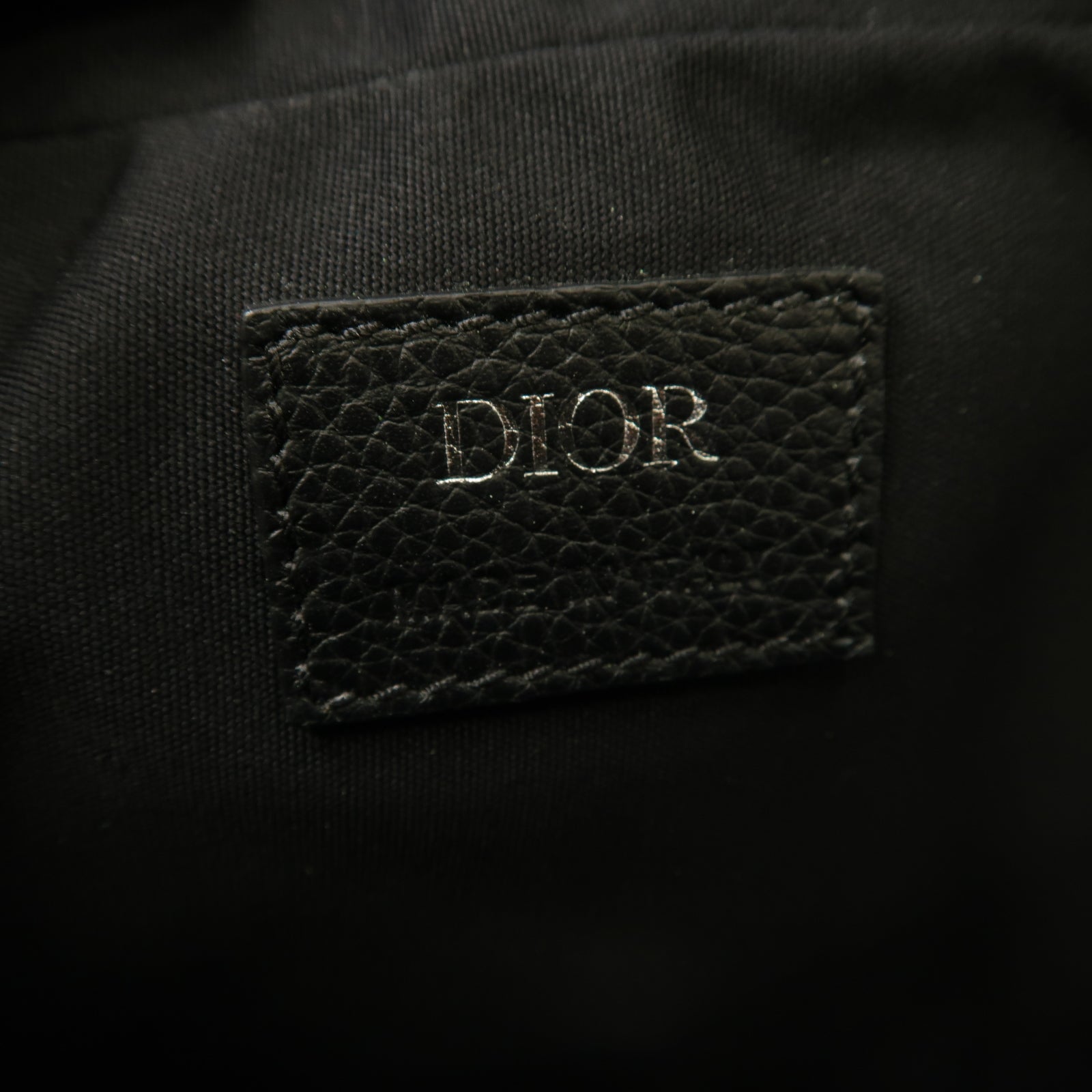 Dior 帆布Shoulder Bag銀扣肩背袋黑色/藍色