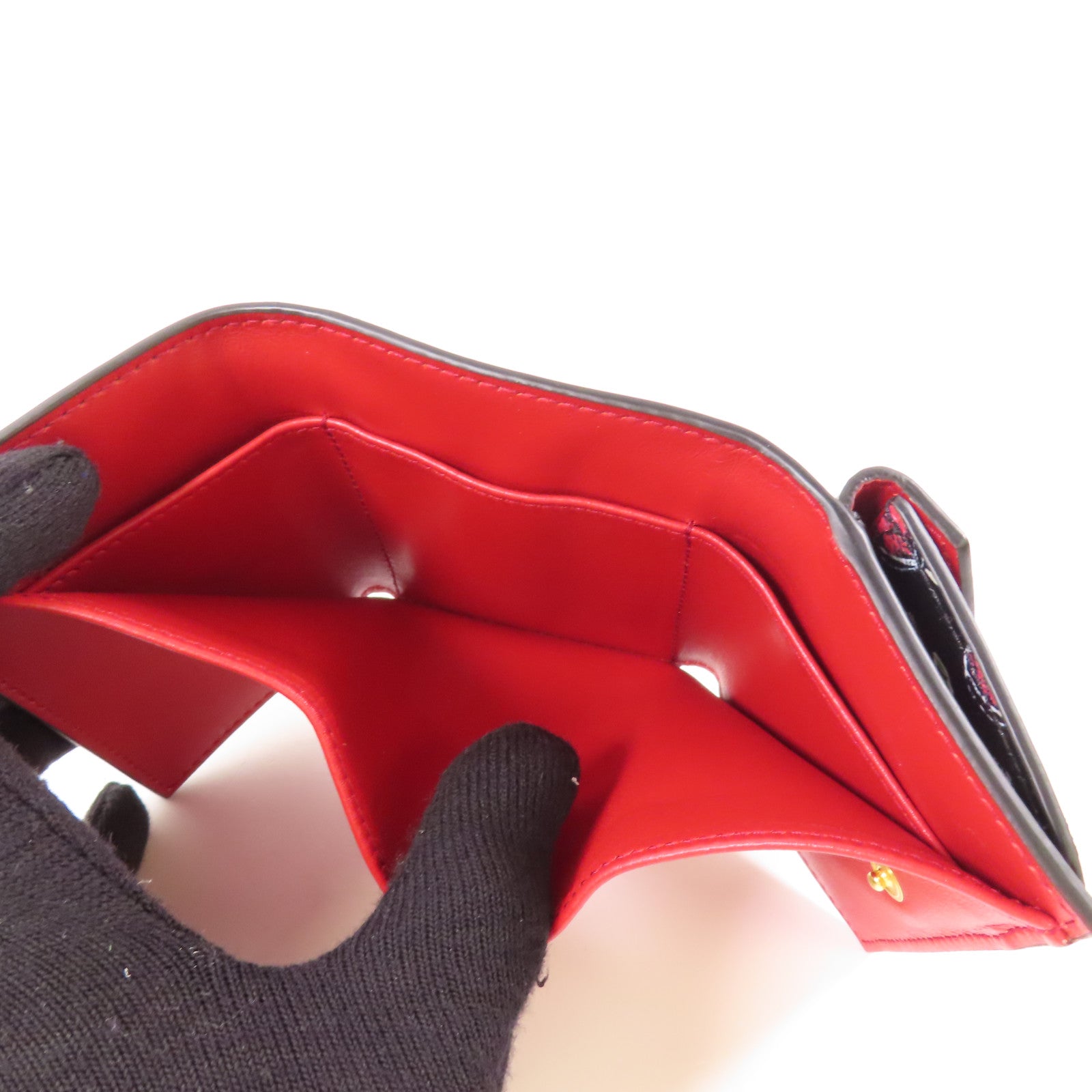 PRADA 牛皮皮革Wallet金扣錢包