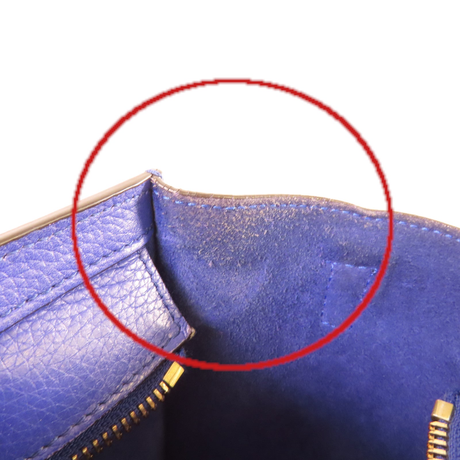 CELINE 牛皮皮革Nano Luggage 2Way Shoulder Bag金扣手挽肩背兩用袋藍色