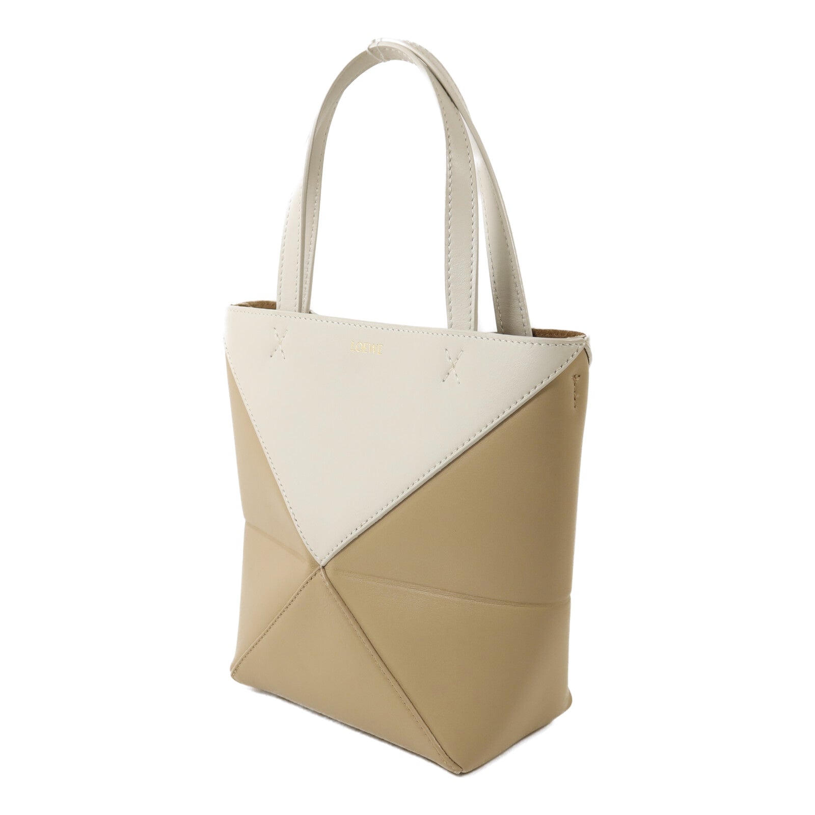 LOEWE 牛皮皮革Puzzle Fold Mini金扣手挽肩背兩用袋
