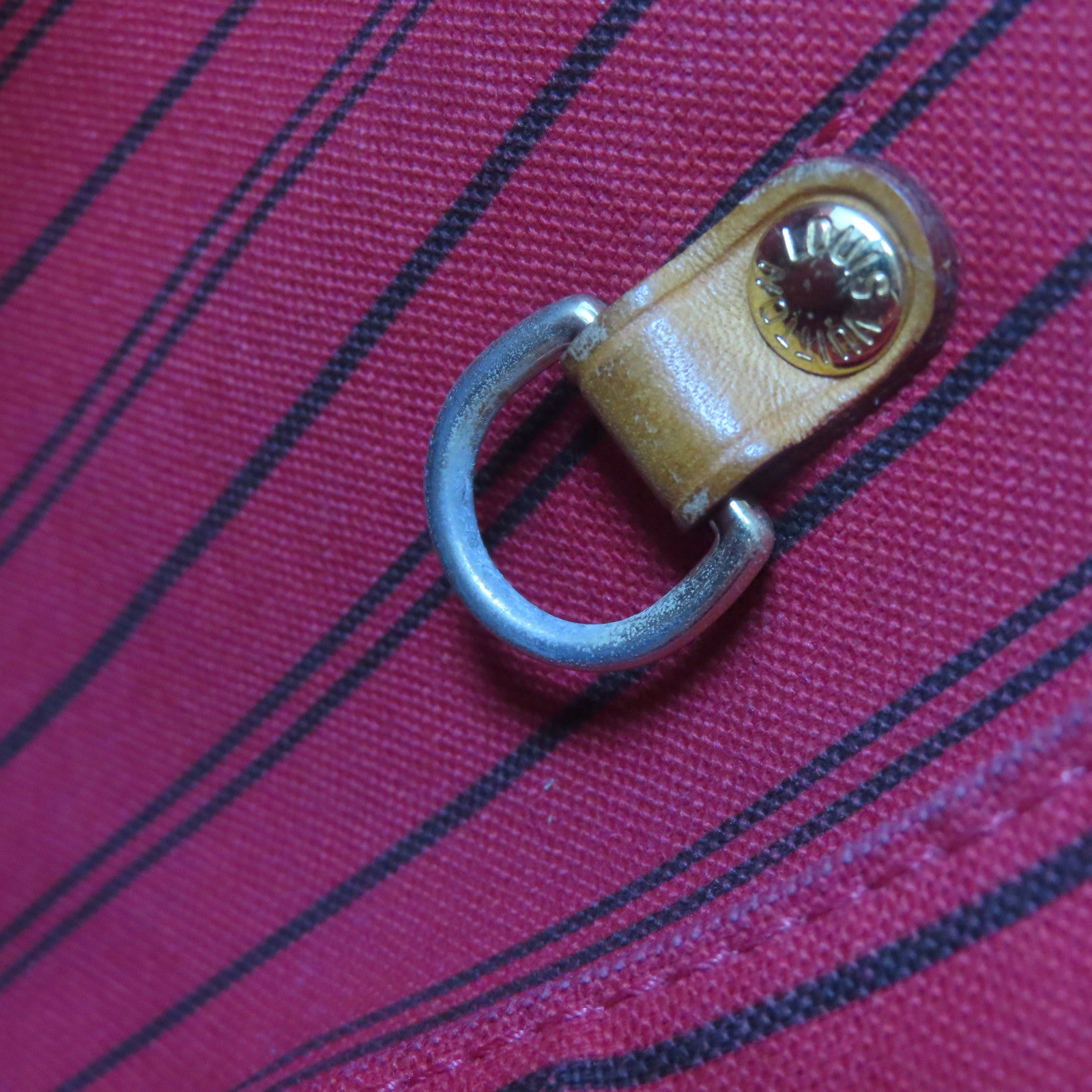 LOUIS VUITTON Monogram Neverfull MM金扣手挽袋啡色