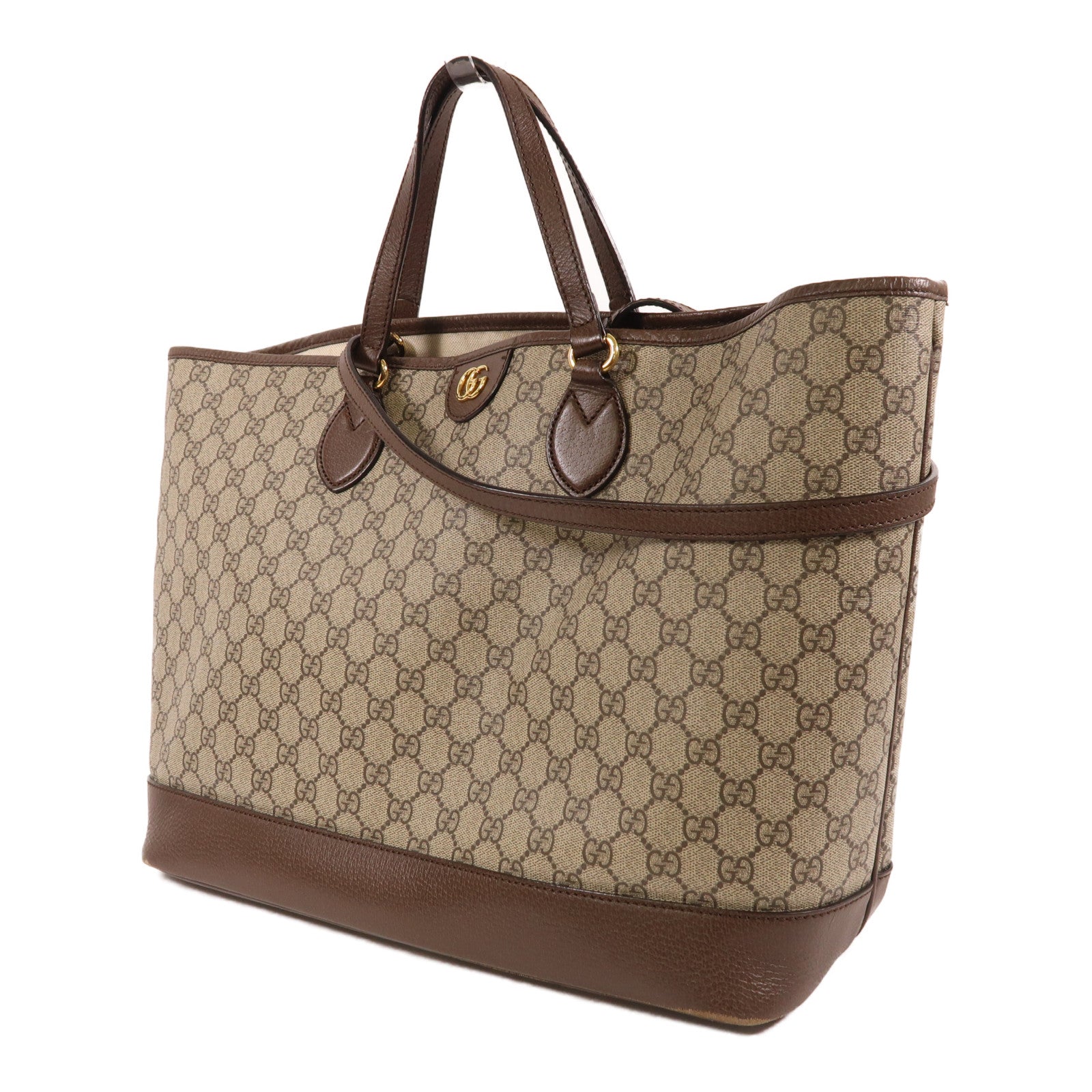 GUCCI 塗層帆布Tote Bag金扣手挽肩背兩用袋
