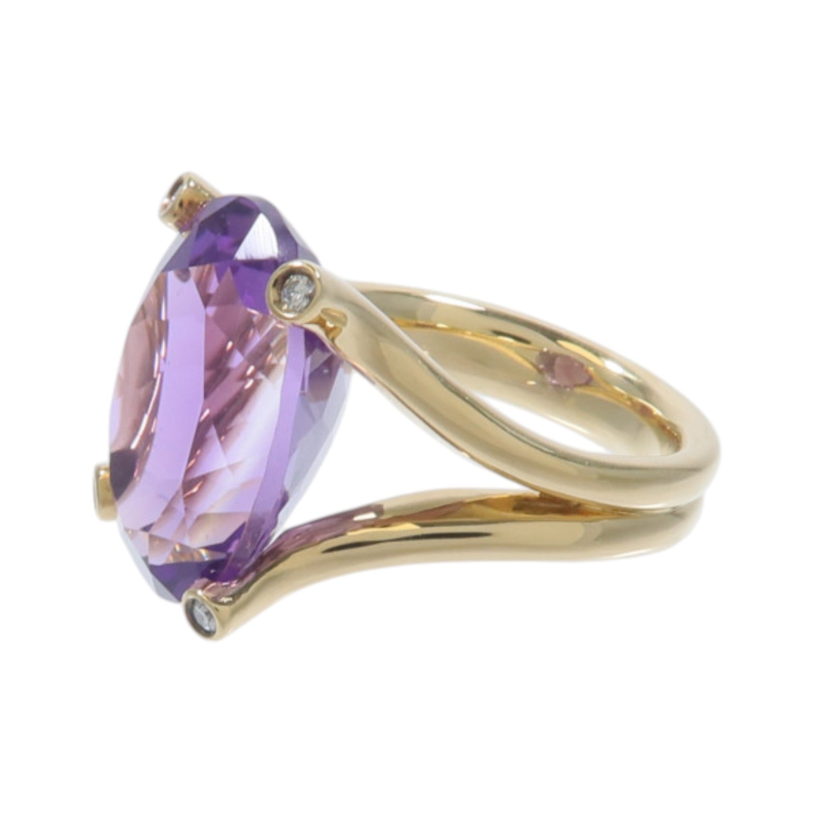 JEWELRY 18K黃金Amethyst Diamond Ring紫水晶/鑽石戒指