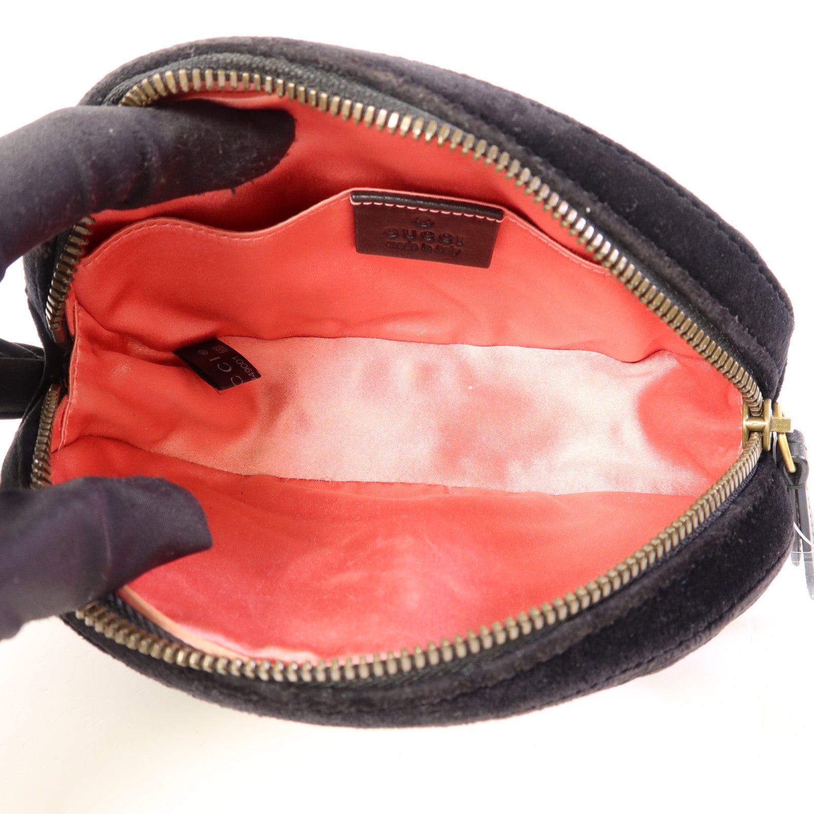 GUCCI 天鵝絨Waist Bag金扣腰包