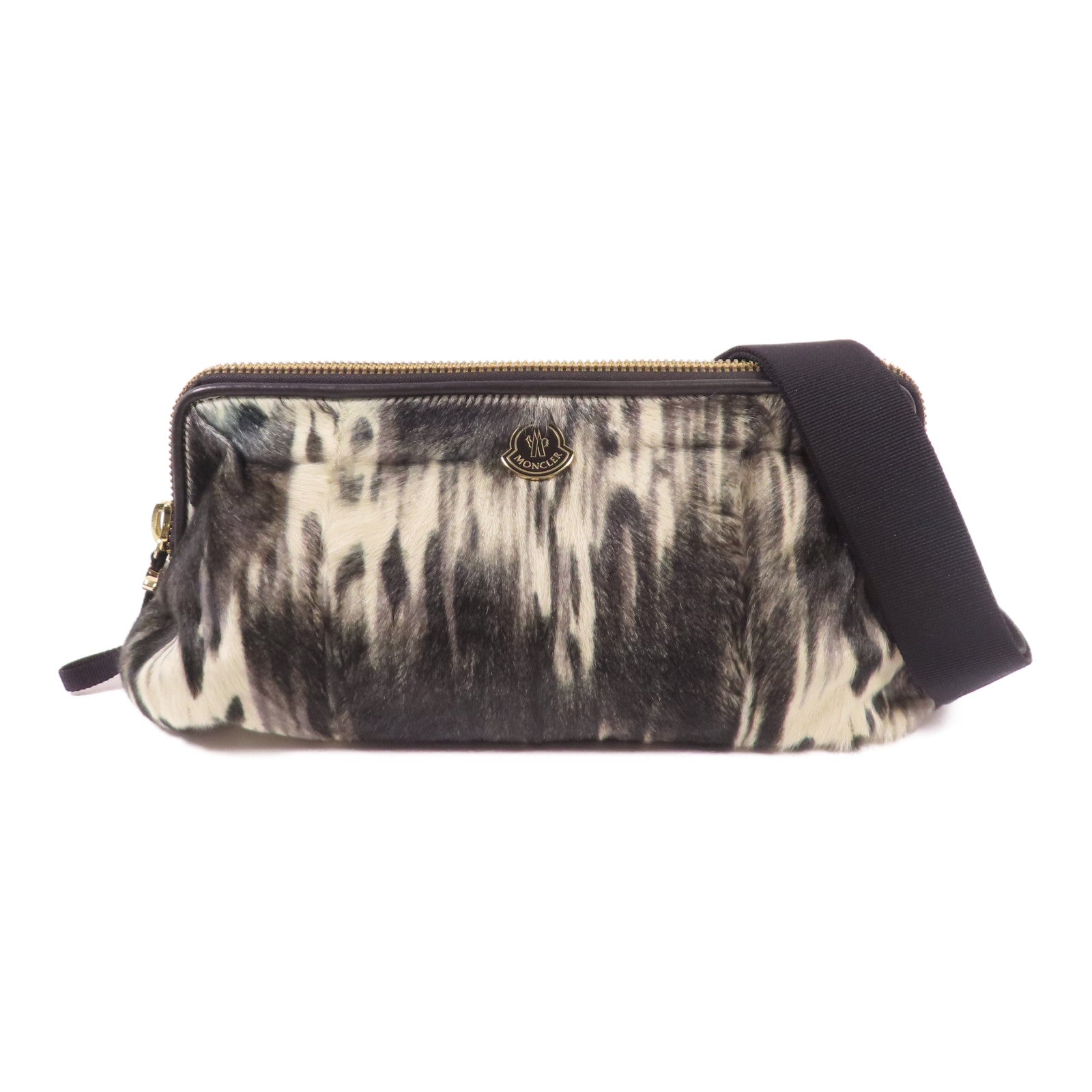 MONCLER 【激減優惠】馬毛/皮革Shoulder Bag金扣肩背袋