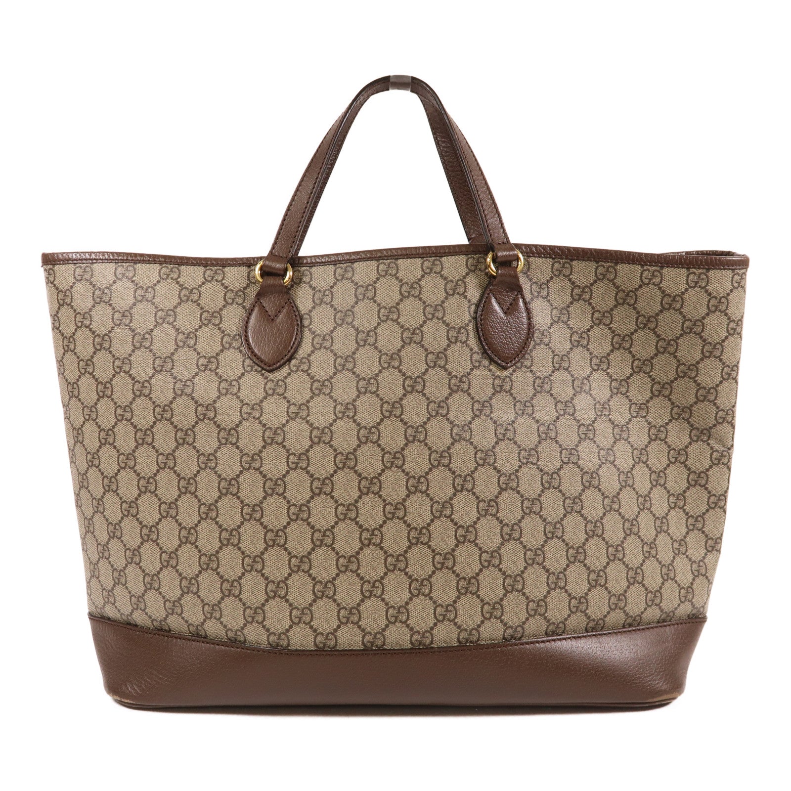 GUCCI 塗層帆布Tote Bag金扣手挽肩背兩用袋