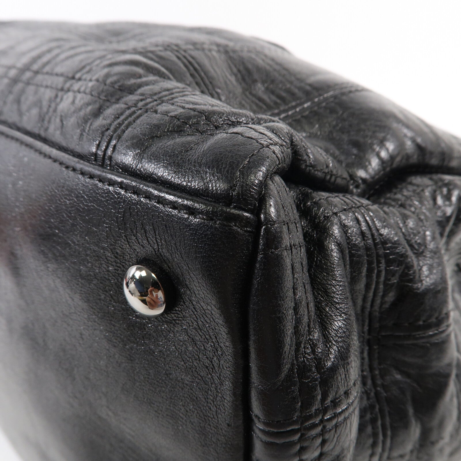 CHANEL 牛皮皮革Tote Bag銀扣手挽袋