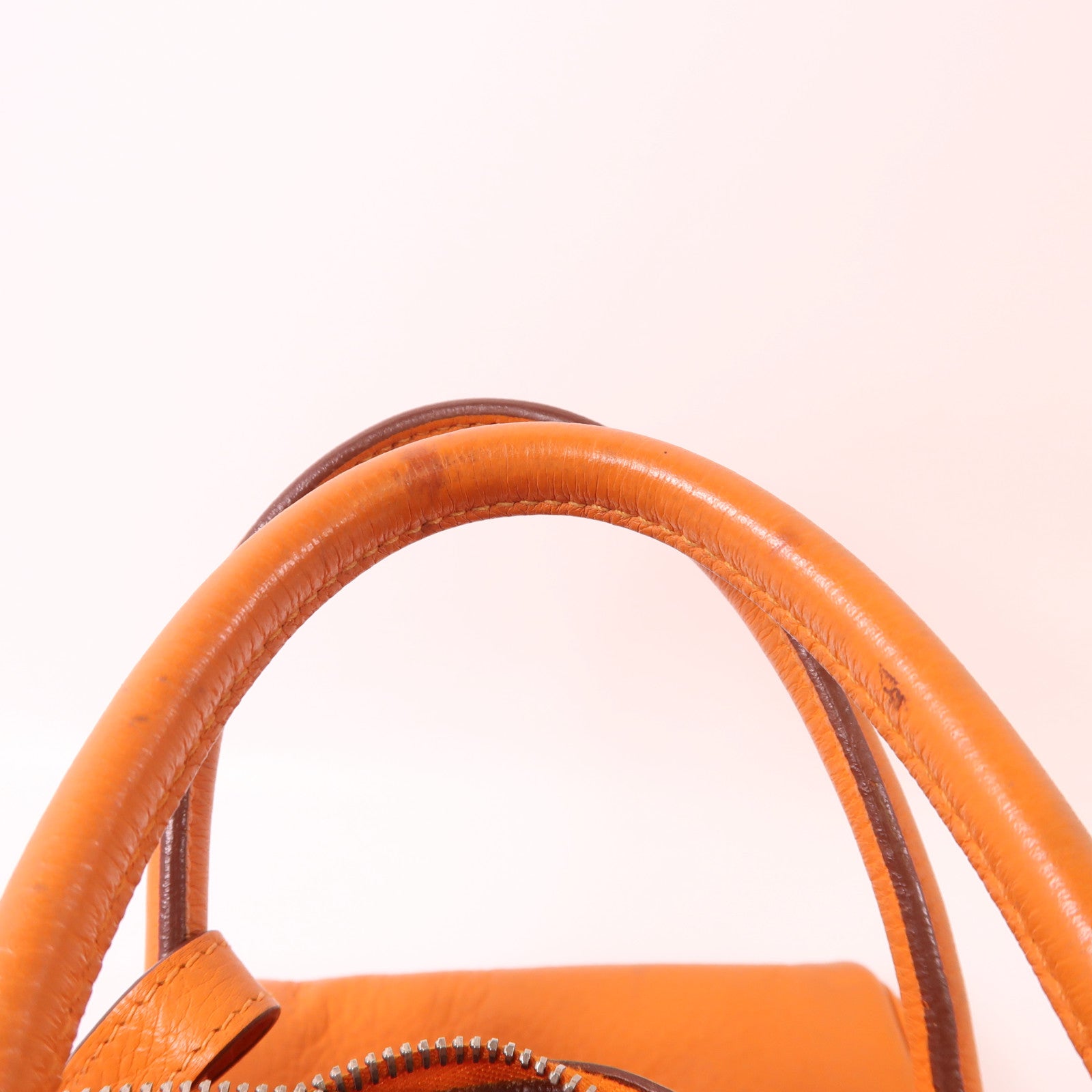 HERMES Clemence皮革Lindy 30銀扣手挽肩背兩用袋Orange