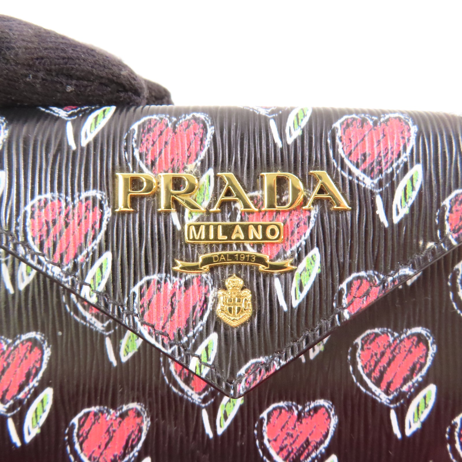 PRADA 牛皮皮革Wallet金扣錢包