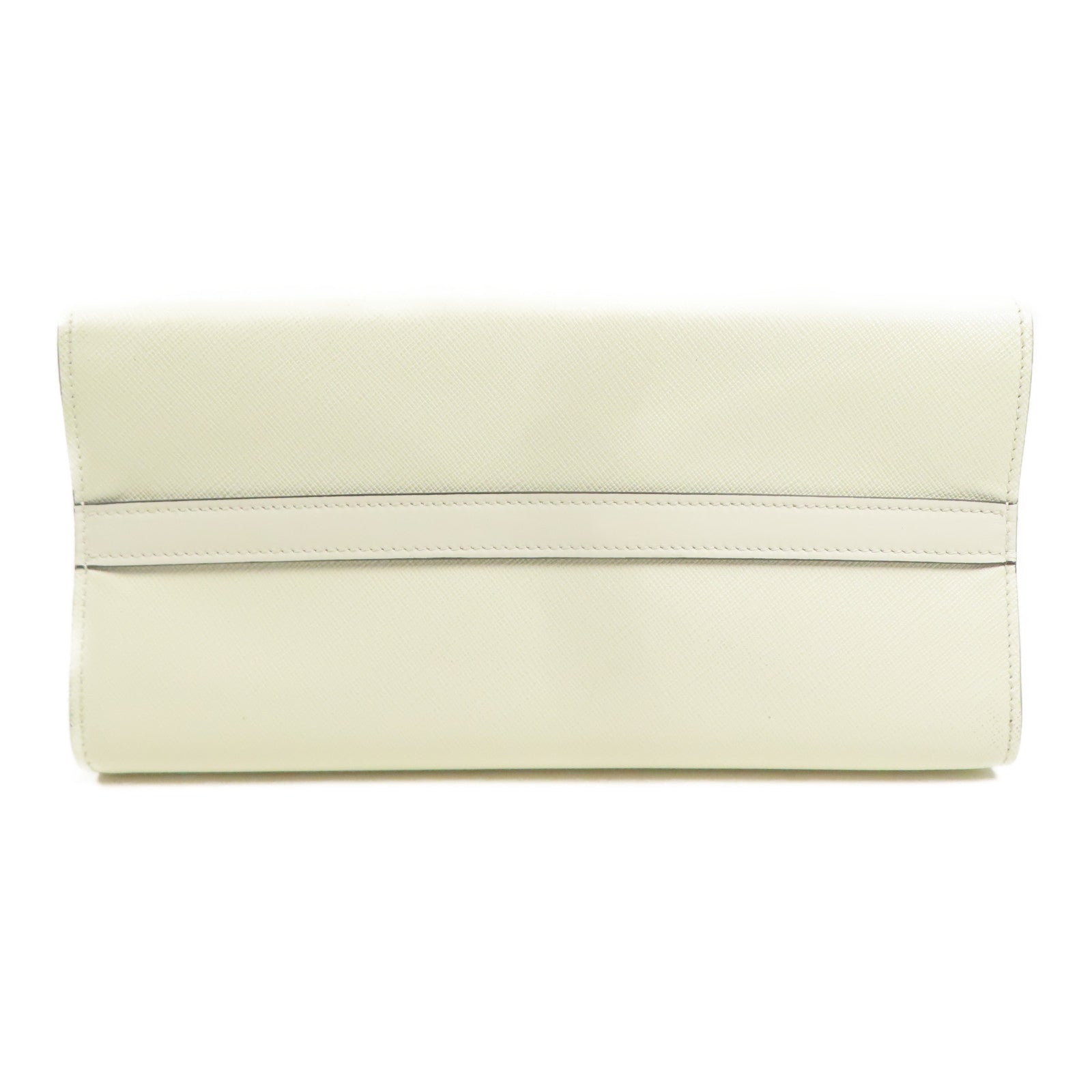 PRADA GHW 2way Shoulder Bag Calfskin Leather White