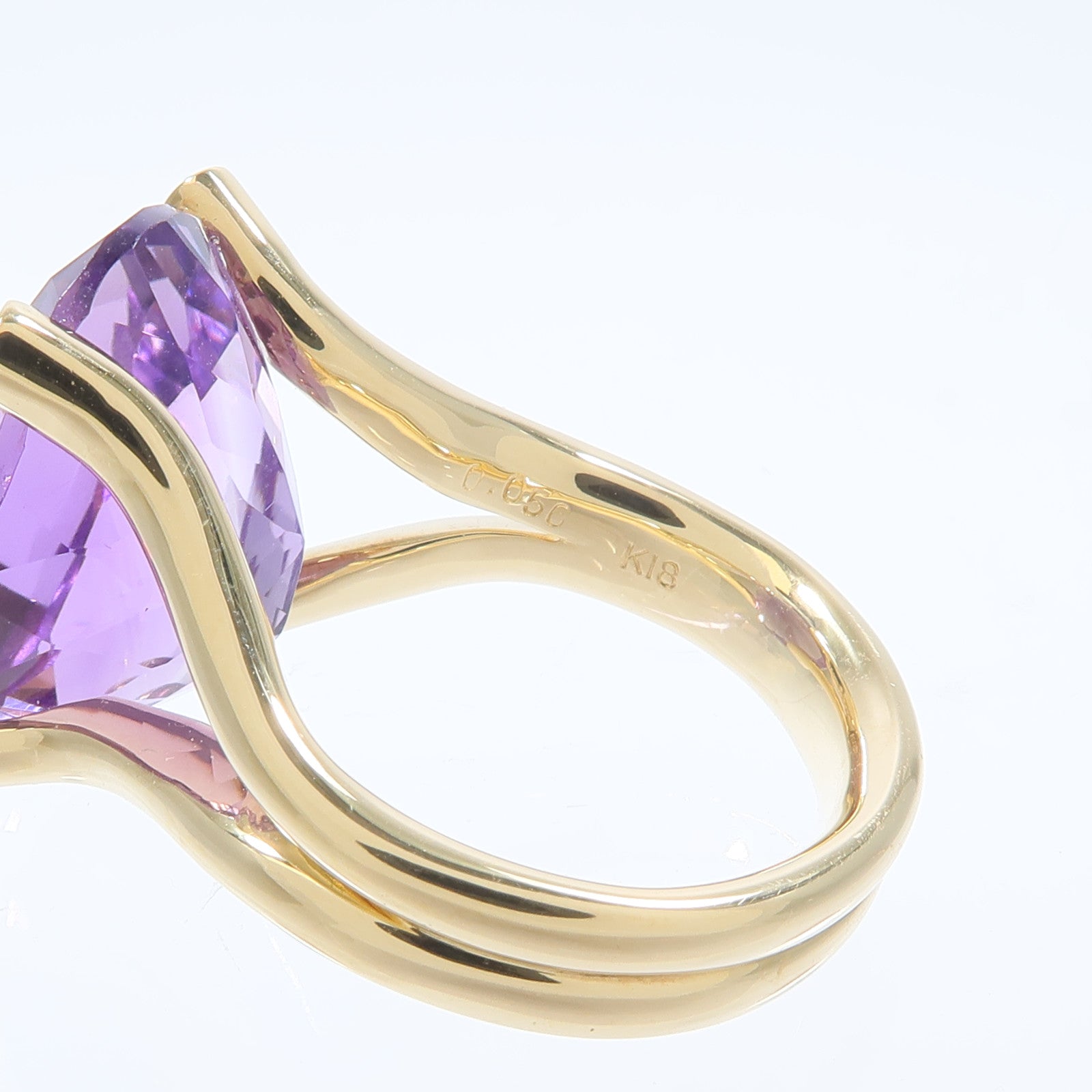 JEWELRY 18K黃金Amethyst Diamond Ring紫水晶/鑽石戒指