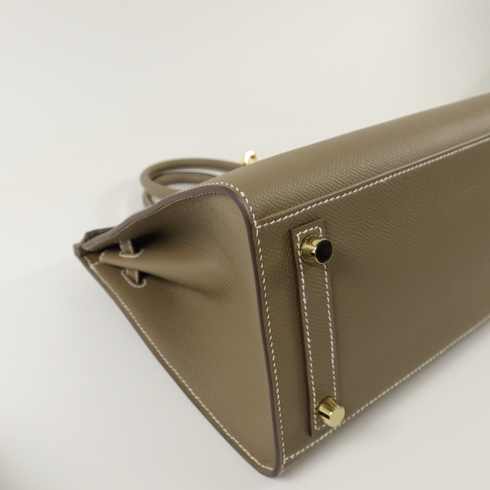 HERMES Epsom皮革Birkin 25手挽袋Etoupe