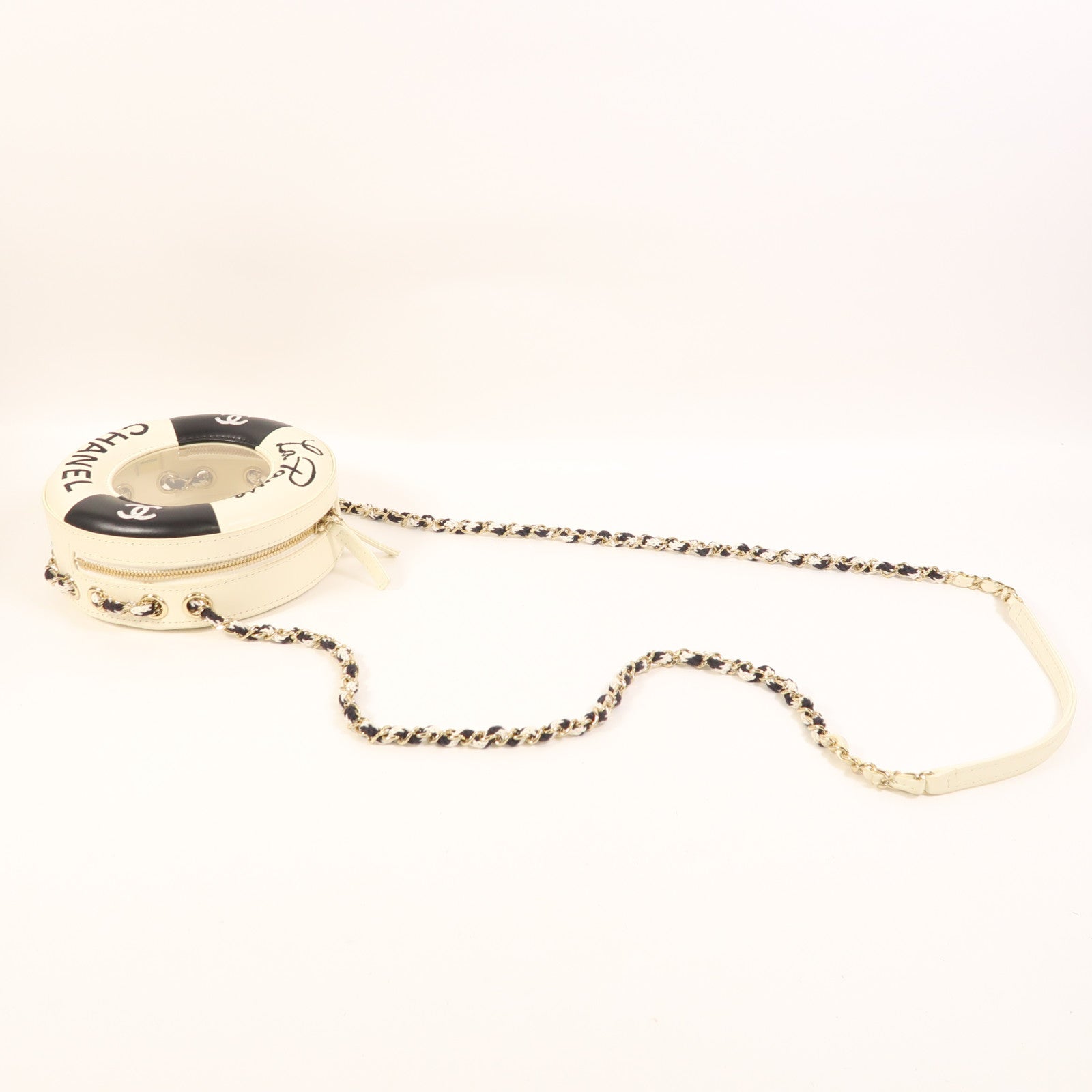 CHANEL 牛皮皮革Chain Shoulder金扣鏈帶肩背袋