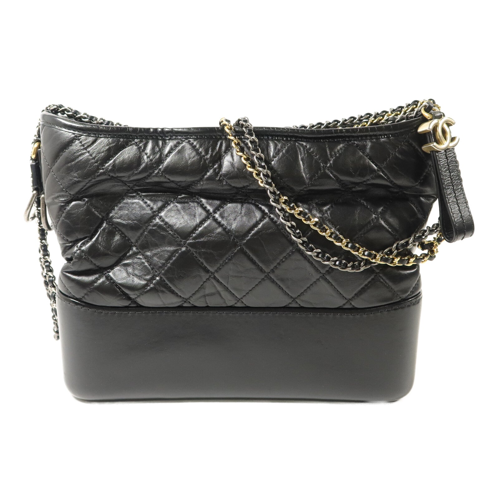 CHANEL 牛皮皮革Gabrielle Medium鏈帶手挽肩背兩用袋