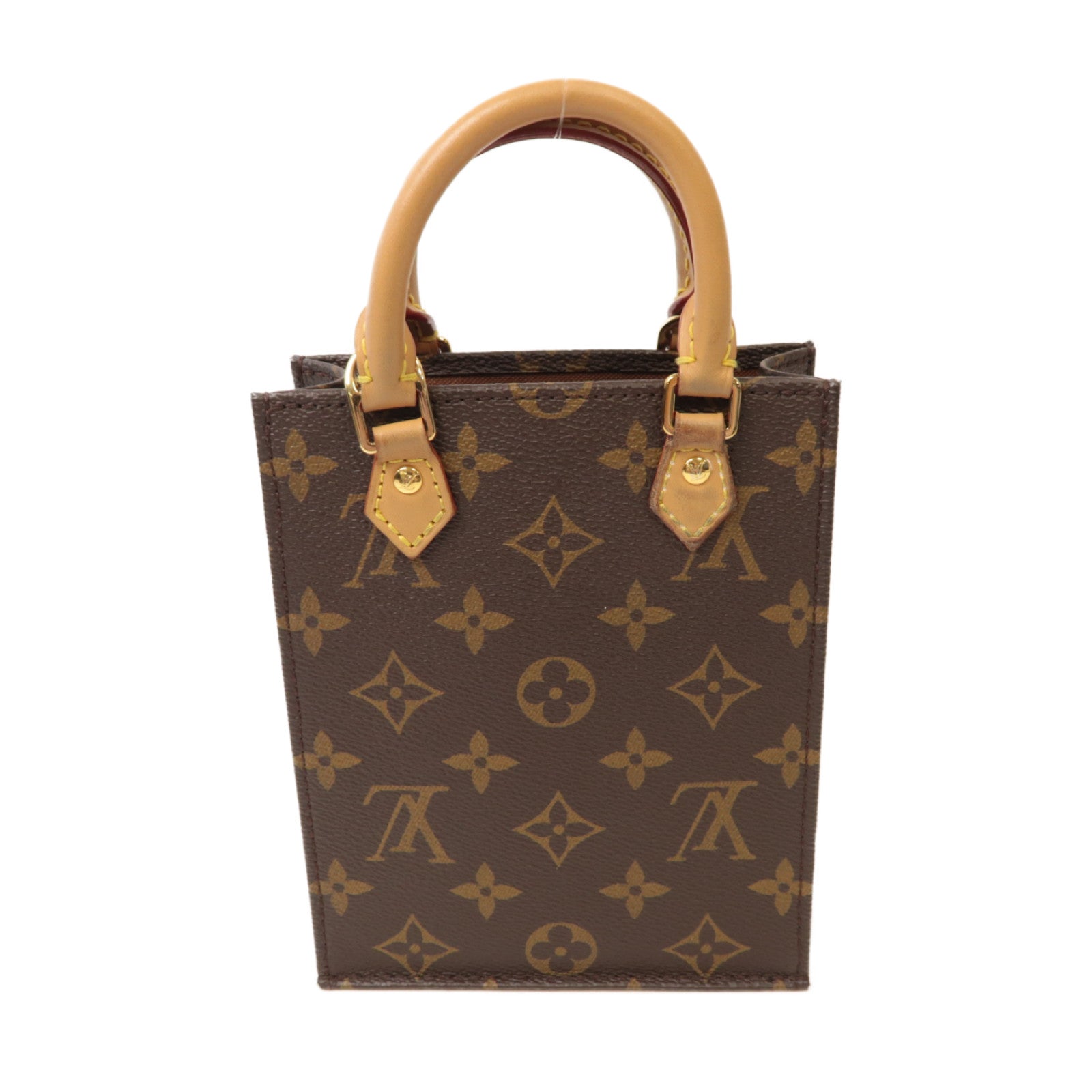 LOUIS VUITTON **【激減優惠】Monogram Petit Sac Plat金扣手挽肩背兩用袋棕色